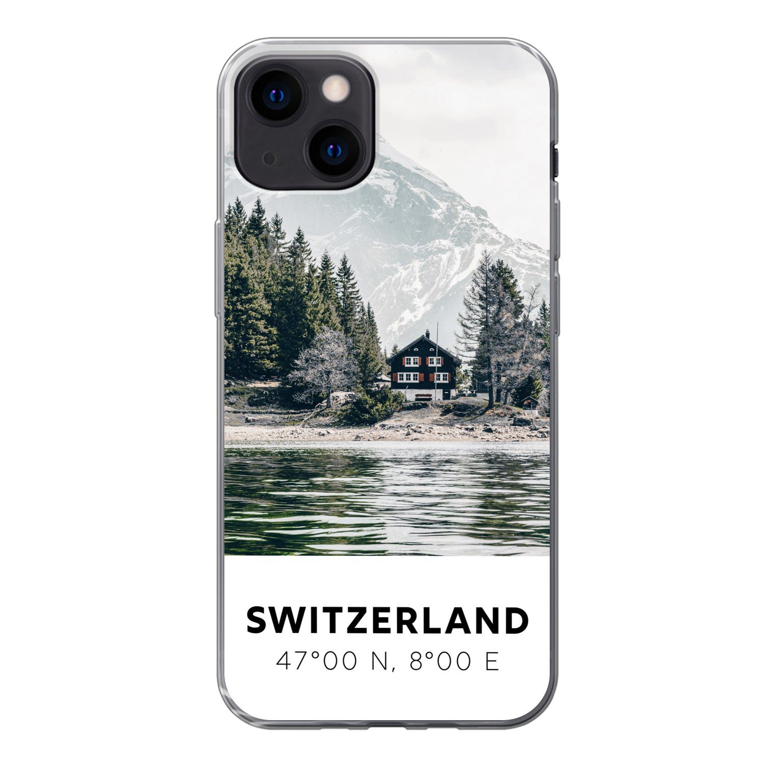 MuchoWow Handyhülle Schweiz - Berg - Chalet, Handyhülle Apple iPhone 13,  Smartphone-Bumper, Print, Handy