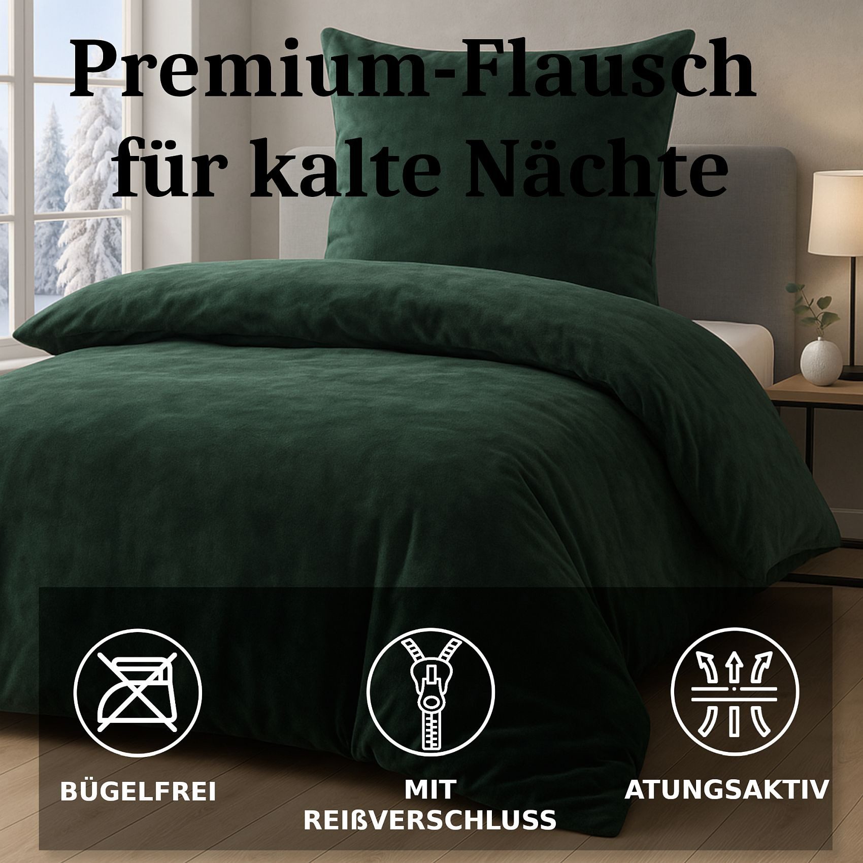 Malika Bettwäsche Cashmere-Touch Fleece, weiche, warme Winterbettwäsche, Cashmere Touch, 2 teilig, Flauschig warmes Teddy-Plüsch – Bild 3 von 5