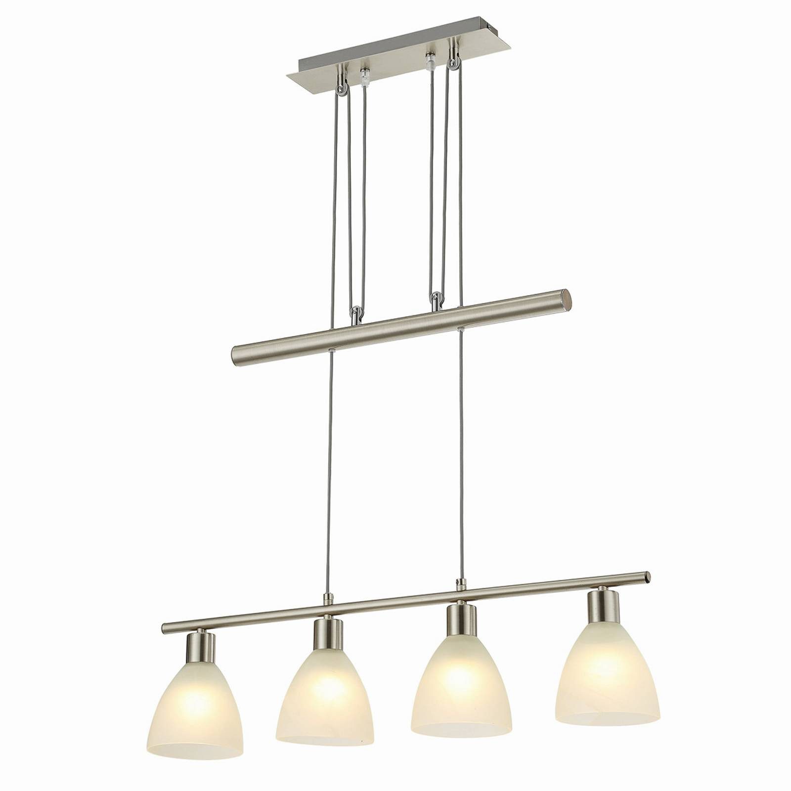 Lindby Hängeleuchte Simeon, Glas Alu IP20, 4 x 40 W