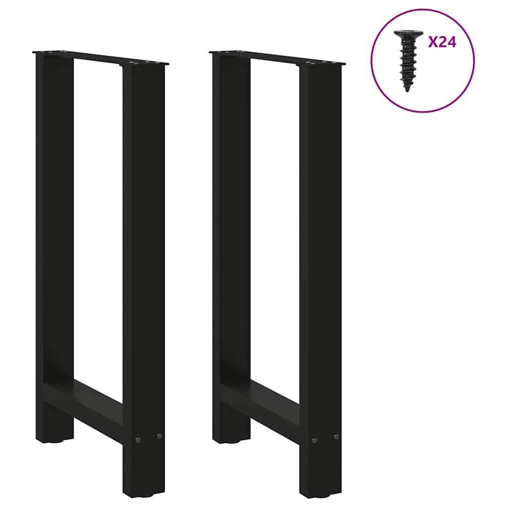 vidaXL Tischbein Bartischbeine Schwarz 2 Stk. 50x(90-91) cm Stahl – Bild 3 von 5