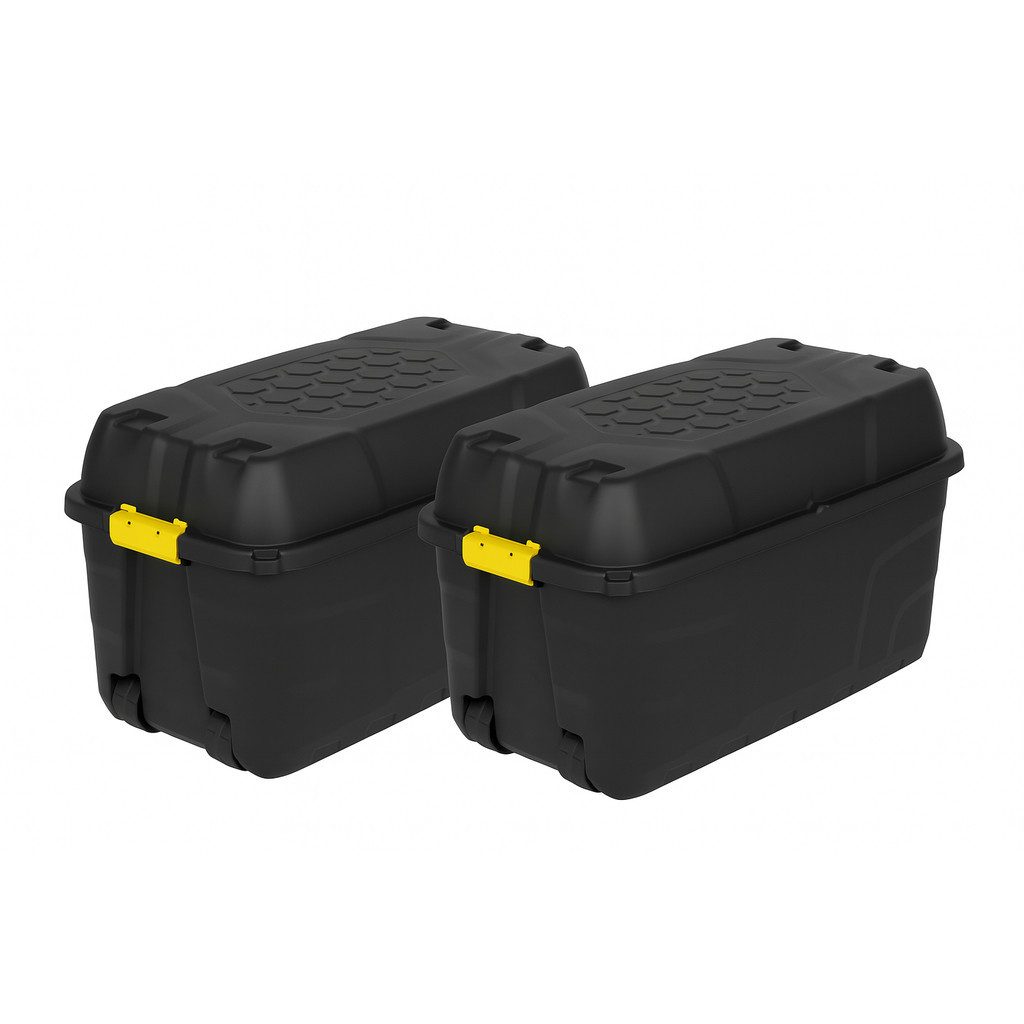 Kreher Aufbewahrungsbox 'Heavy Duty', robuste Rollbox mit Deckel, abschließbar (Größe wählbar) (2 St)