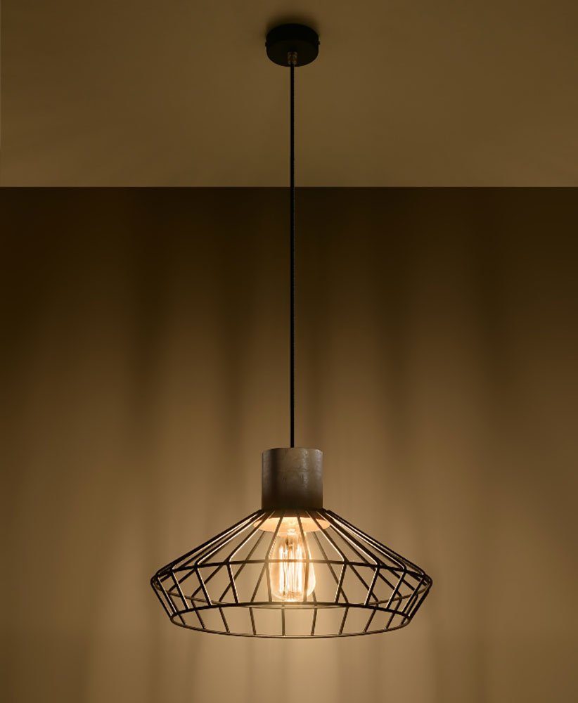 Leuchtmittel Warmweiß, etc-shop Hängeleuchte Vintage Pendelleuchte LED inklusive, Pendelleuchte, schwarz Essbereich Metall