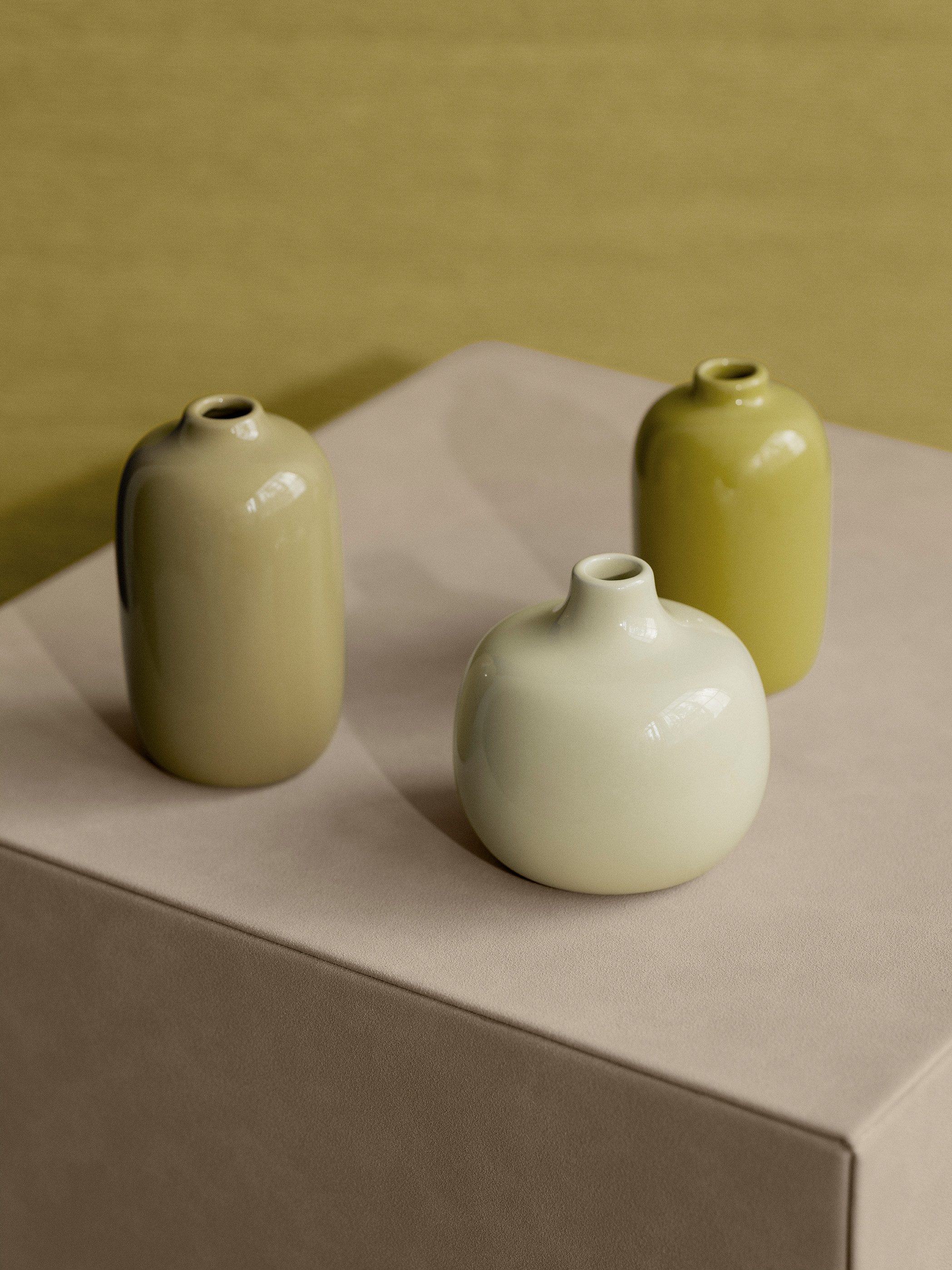 blomus Dekovase 3er Set -CEOLA- Blumenvase, Keramikvase: modernes Design (Set, 3 St., 3x Vase), widerstandsfähiges Keramik, Unikat, natürliches Design