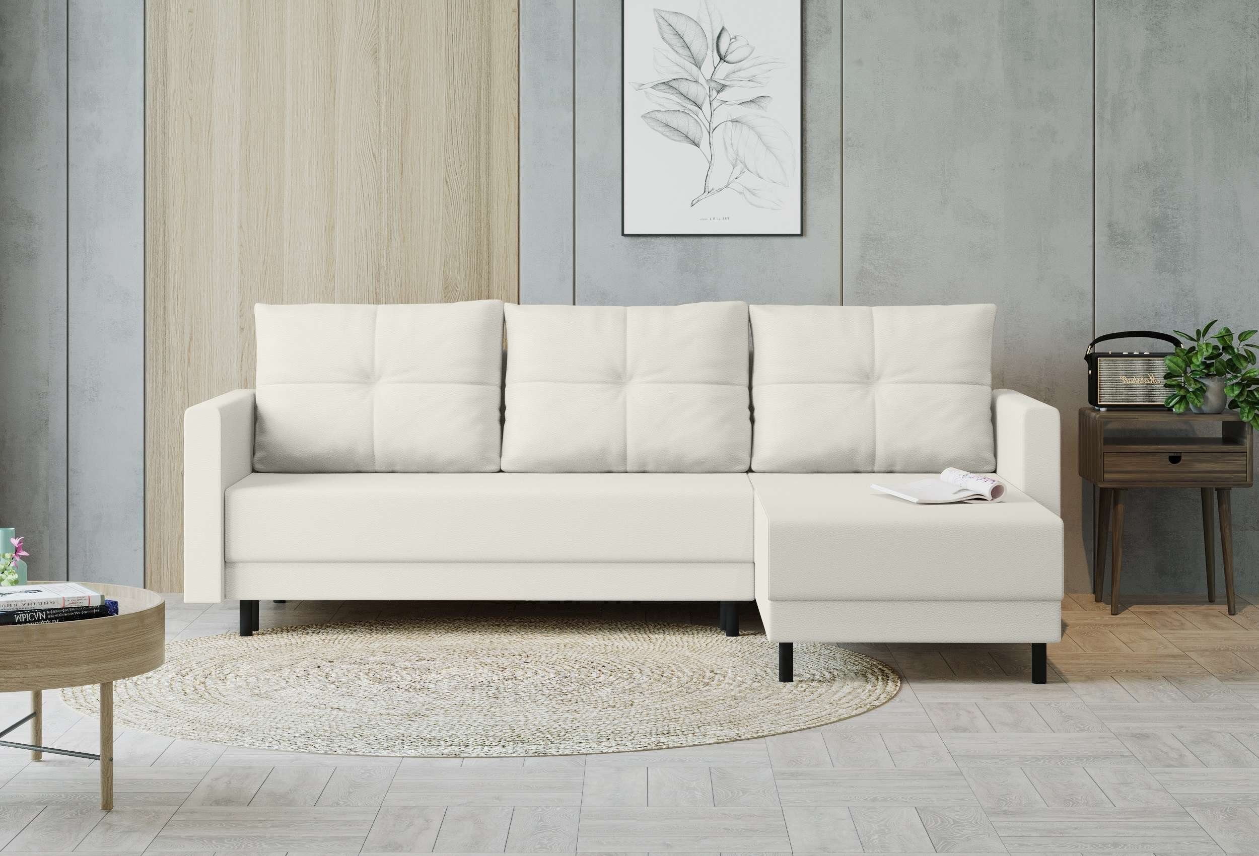 Stylefy Eckcouch, Bettkasten, L-Form, Ecksofa Paloma, Sofa, Design Sitzkomfort, mit mit Modern Bettfunktion,