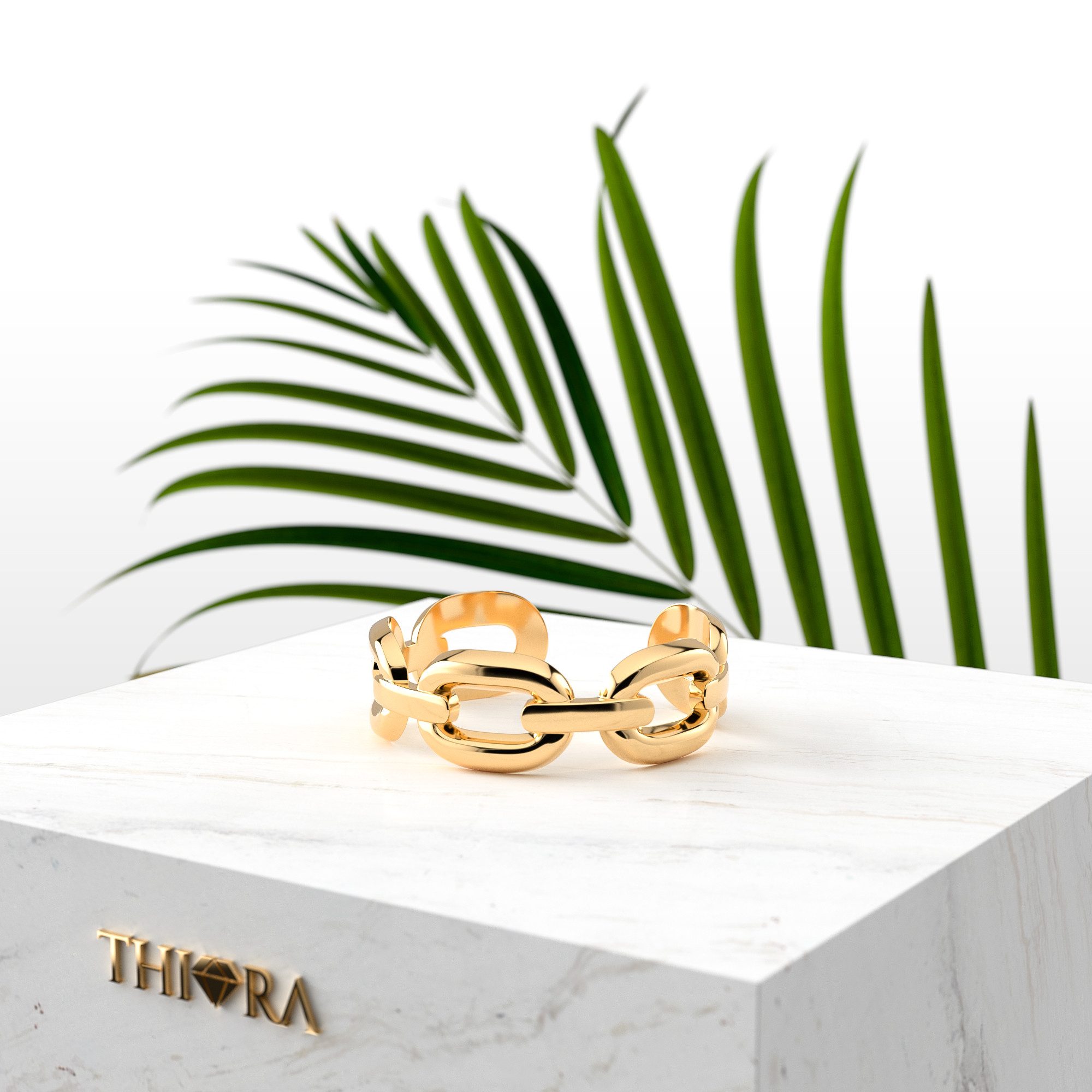 THIORA Fingerring Offener Damen Ring, Kettenglieder, Gliederkette, Edelstah günstig online kaufen