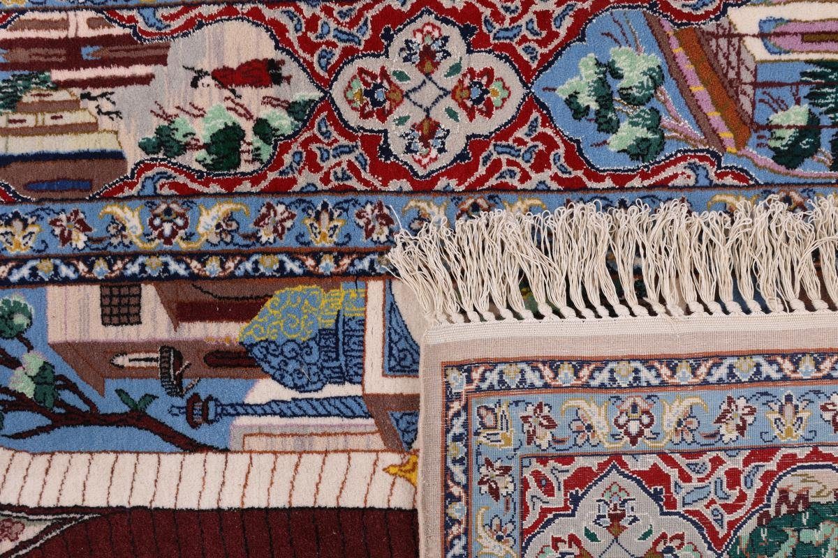 Handgeknüpfter 6 Isfahan Seidenkette rechteckig, Nain Orientteppich, Höhe: Trading, Orientteppich mm 108x165