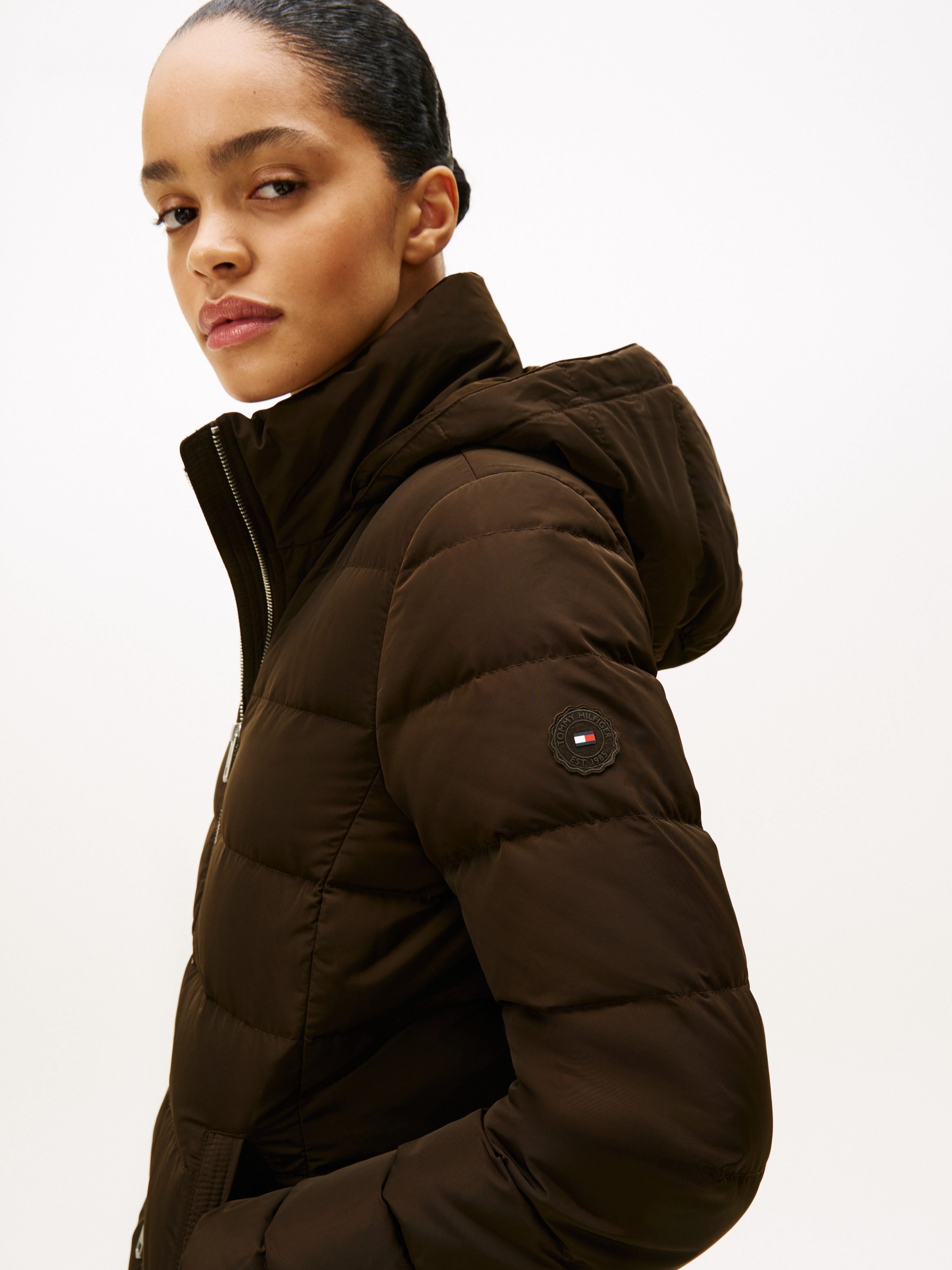 Tommy Hilfiger Steppmantel MW DOWN SLIM COAT WITH FUR mit Fellimitat günstig online kaufen