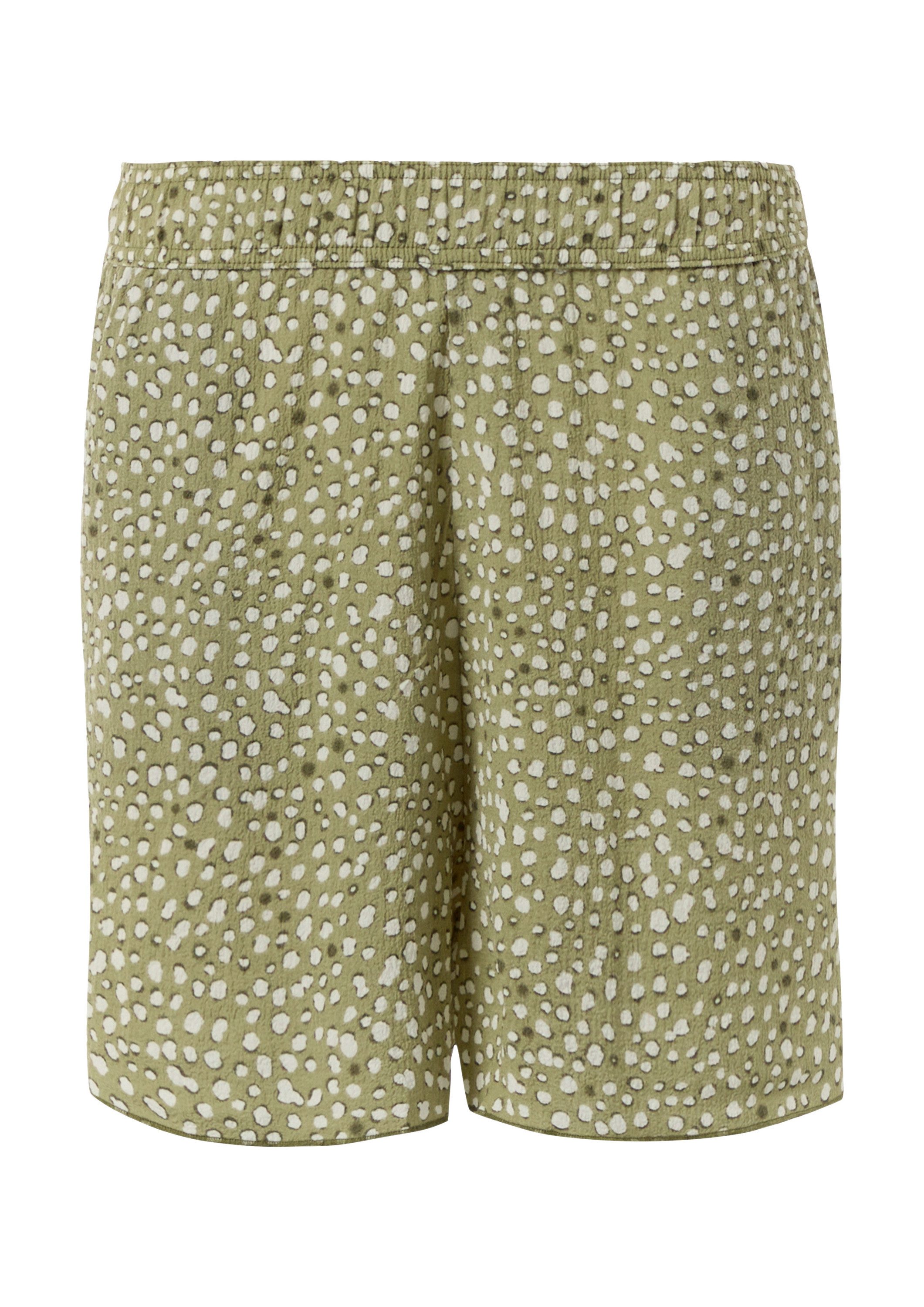 QS Shorts Hose Kurze Hose mit High Rise-Bund All-over-Print günstig online kaufen