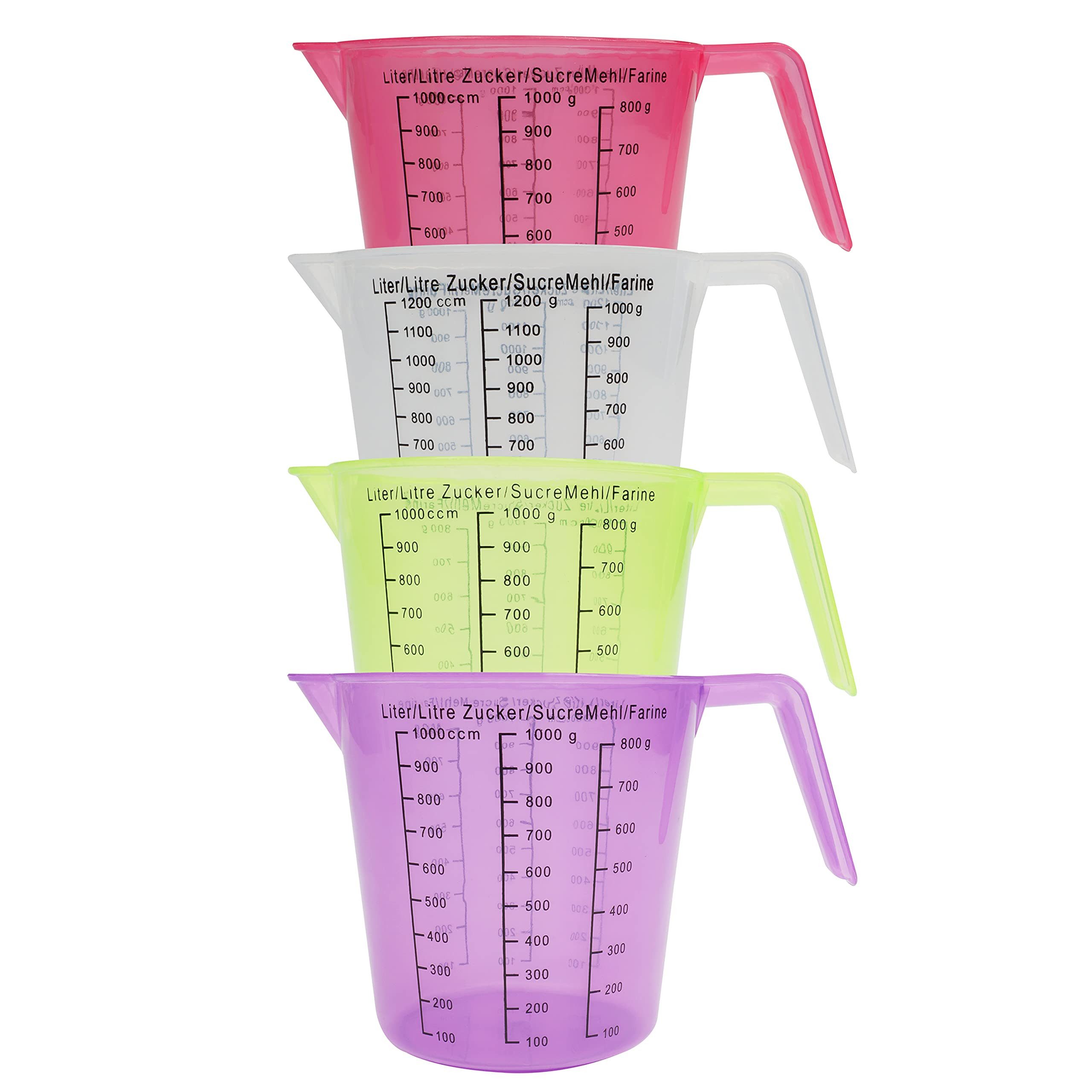 Messlöffel 1L Plastik Messbecher Set - stapelbar, BPA-frei