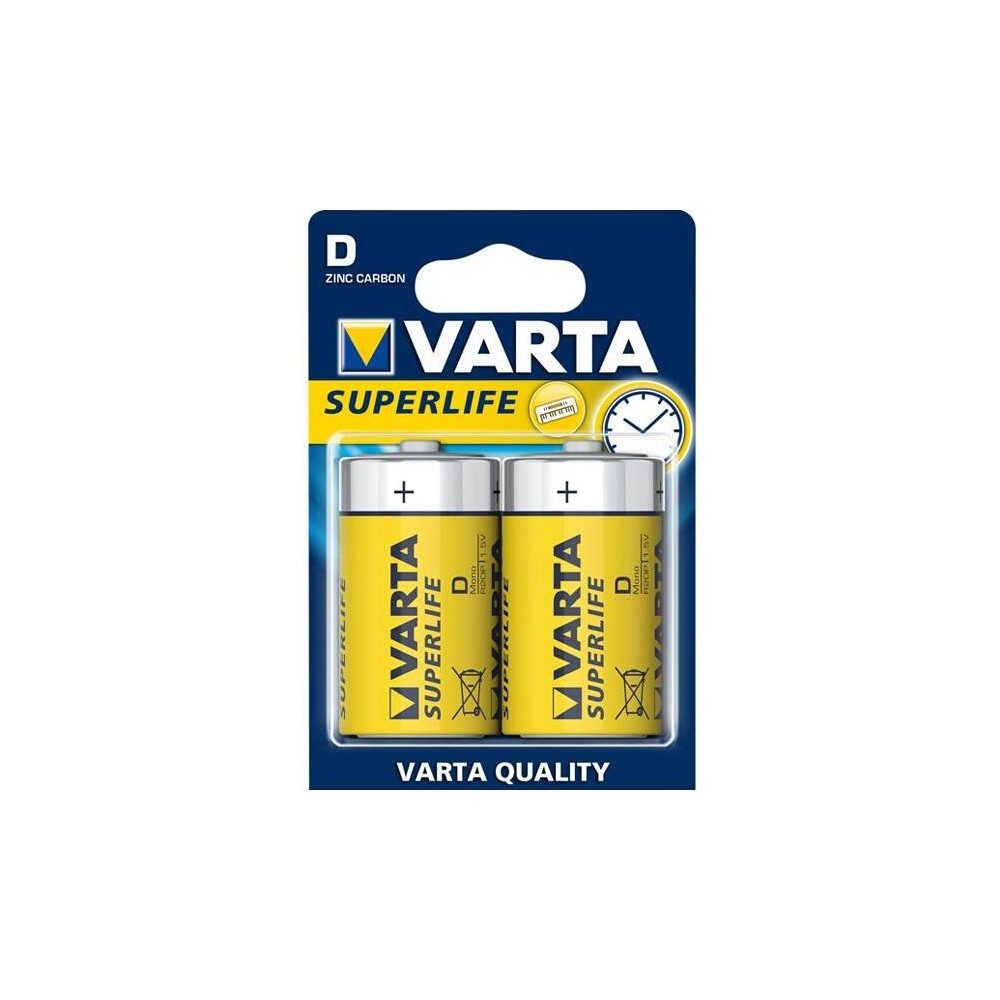 VARTA Varta Superlife D Batterie 2 Stück Set Elektro-Kabel, D, CO2-neutraler Versand und einfacher Rückgabeprozess