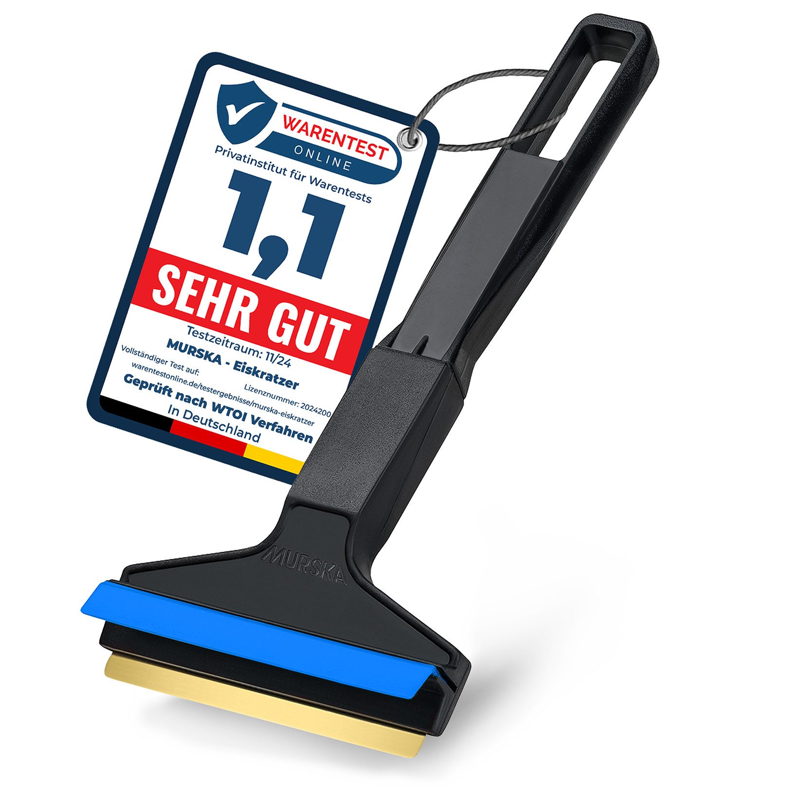 L & P Car Design Eiskratzer Auto Messing - schnell & mühelos - Profi Scheibenkratzer Auto 21cm aus Premium HIPS - Messingklinge & Gummilippe - Murska aus Finnland