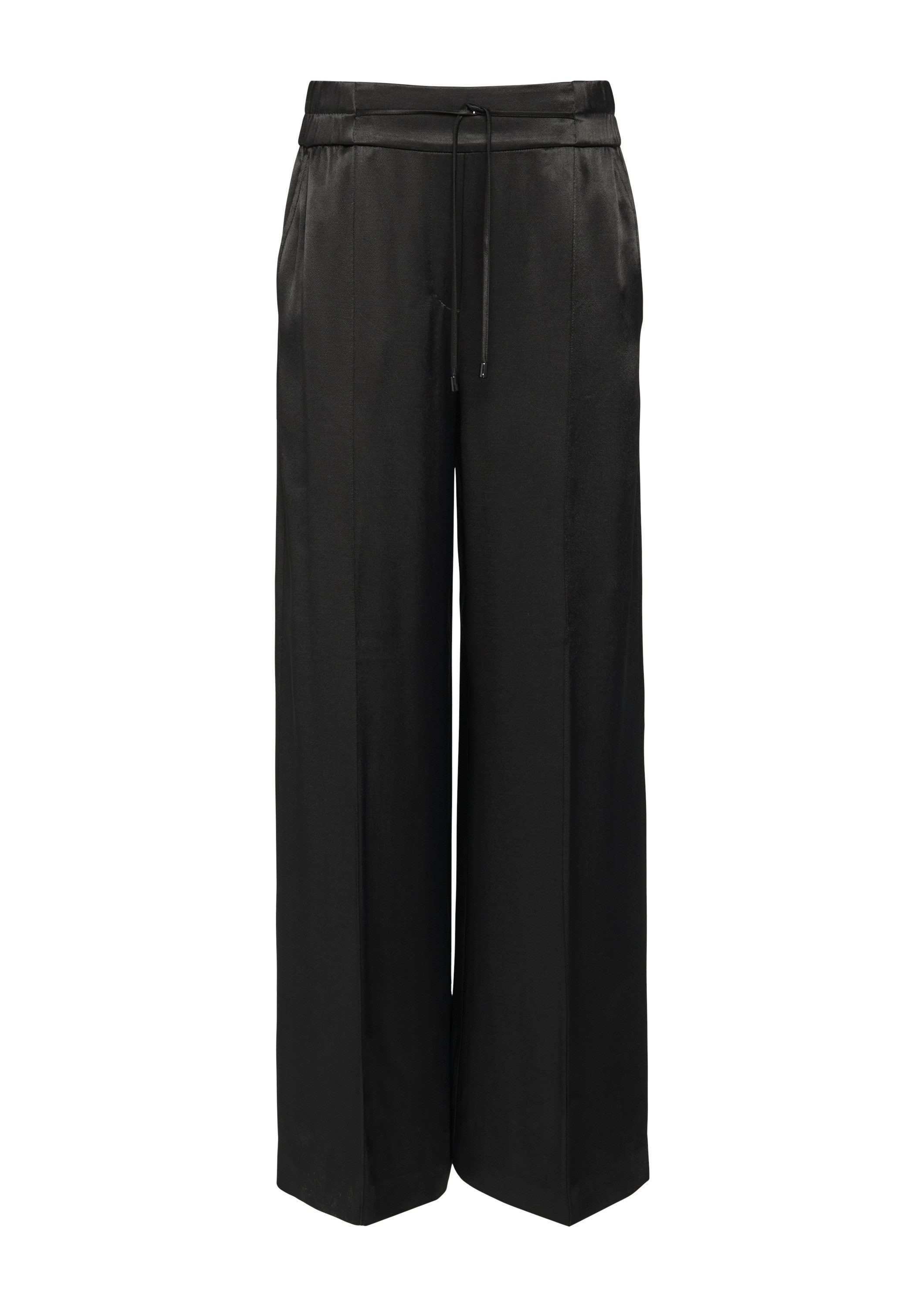 comma Chinos Hose Schlupfhose aus Satin mit elastischem Bund günstig online kaufen