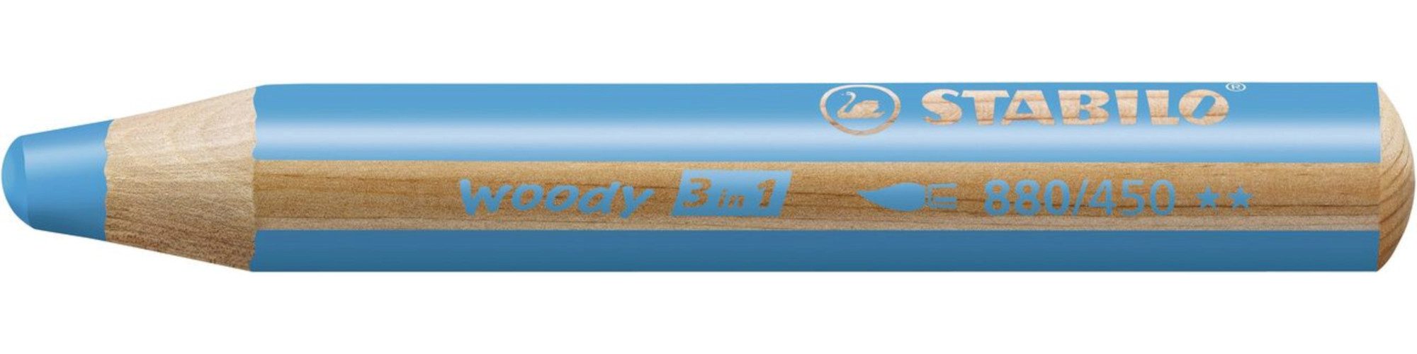 STABILO Buntstift STABILO woody 3in1 Buntstift Cyan 10 cm