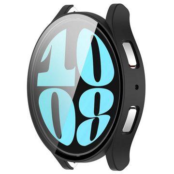 Wigento Smartwatch-Armband Für Samsung Galaxy Watch 6 40mm Integrierte Uhrenschutzhülle Schwarz