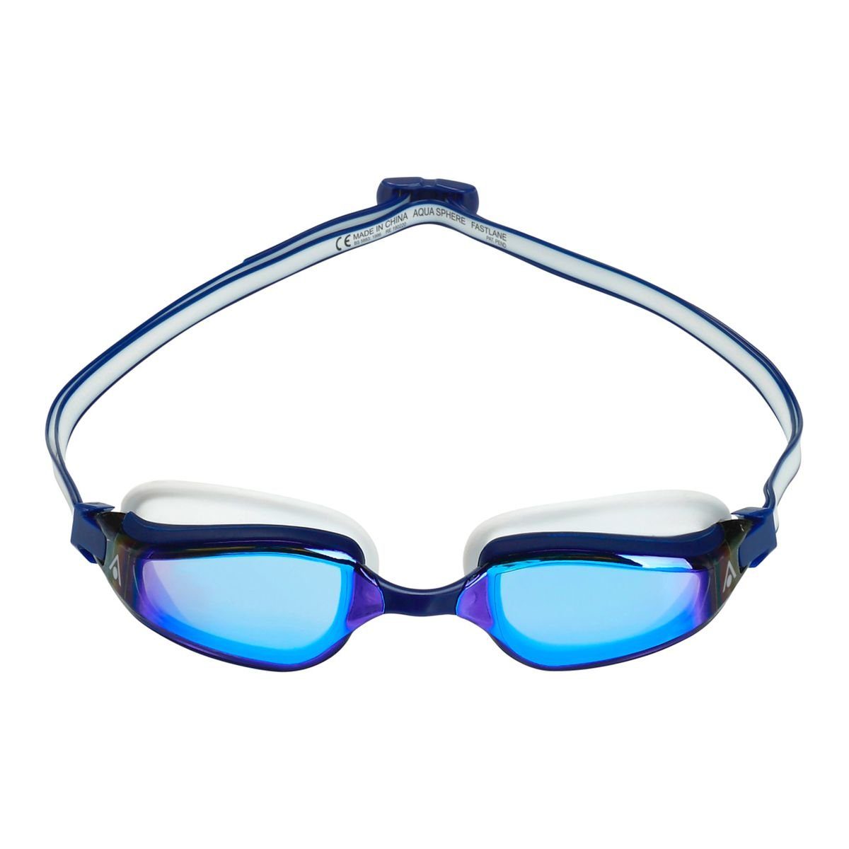 Mirror Fastlane Aquasphere blau/weiß Titanium Schwimmbrille