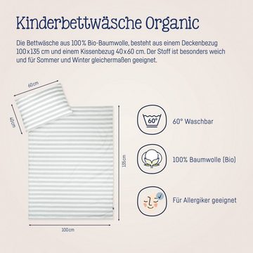 Babybettwäsche Bettwäsche Bettwäsche Organic Stripes 100/135+40/60, Julius Zöllner, 2 teilig, Baby bettwäsche