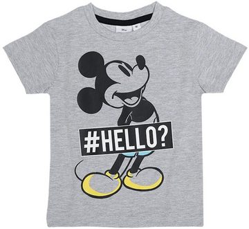 Disney Mickey Mouse T-Shirt 2x MICKEY MOUSE T-Shirt Jungen Doppelpack grau + schwarz Jungenshirt Kinder Größen 92 104 116 128 für 2 3 4 5 6 7 8 9 10 Jahre