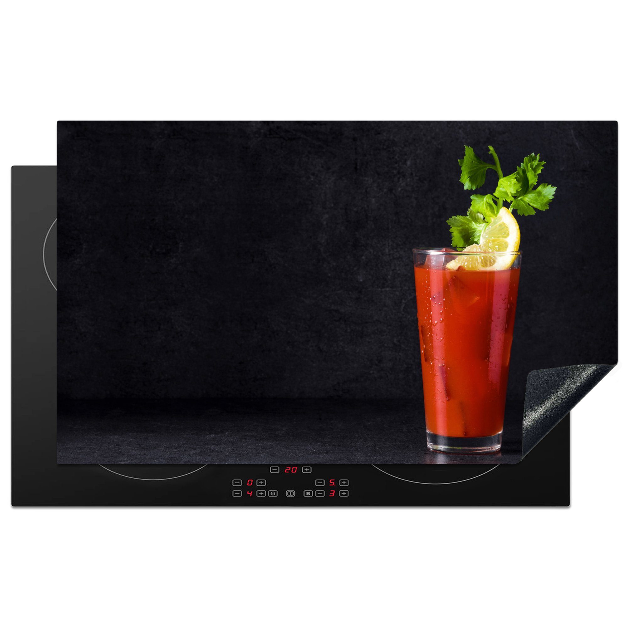 MuchoWow Herdblende-/Abdeckplatte Induktionsschutz - Glas - Cocktail - Alkohol, Vinyl, (1 tlg), 83x51 cm, Ceranfeldabdeckung, Arbeitsplatte für küche