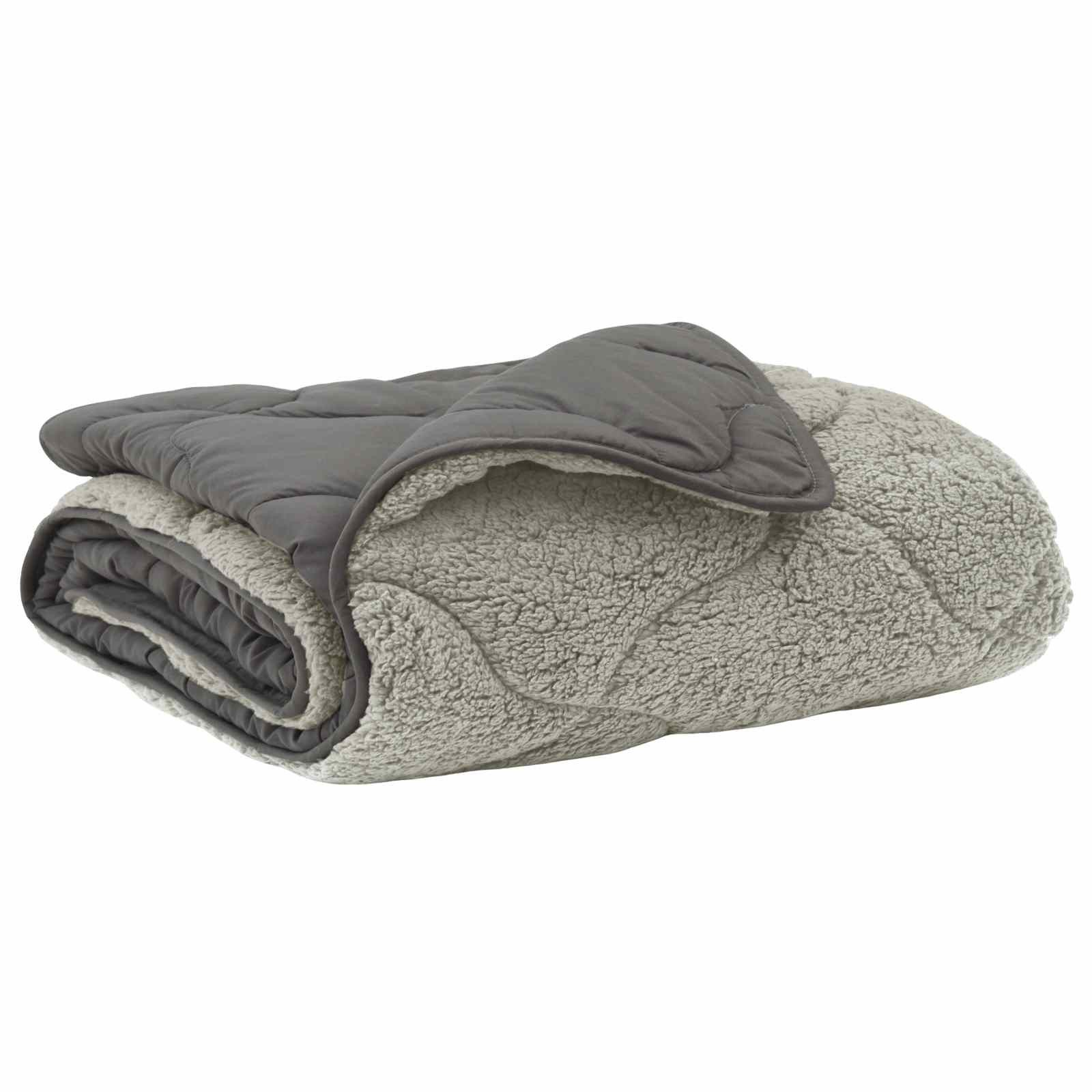 vidaXL Baumwollbettdecke Ganzjahresbettdecke Gepolstert Hellgrau 135 x 200 cm, Bezug: Mikrofaser