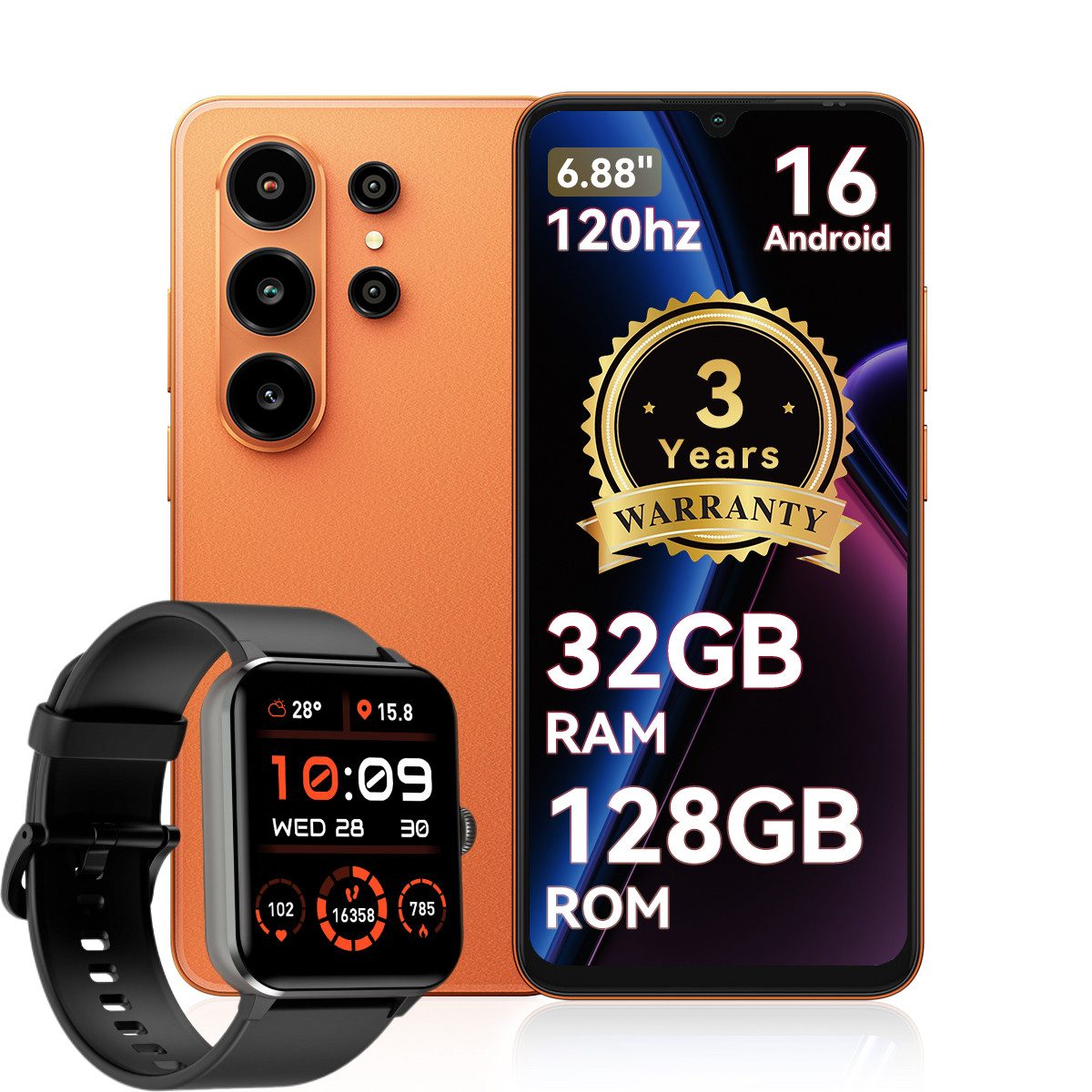 blackview Blackview WAVE 10 (32+128) Android 16 AI R50-Uhr Smartphone (6.8 Zoll, 32 MP Kamera)