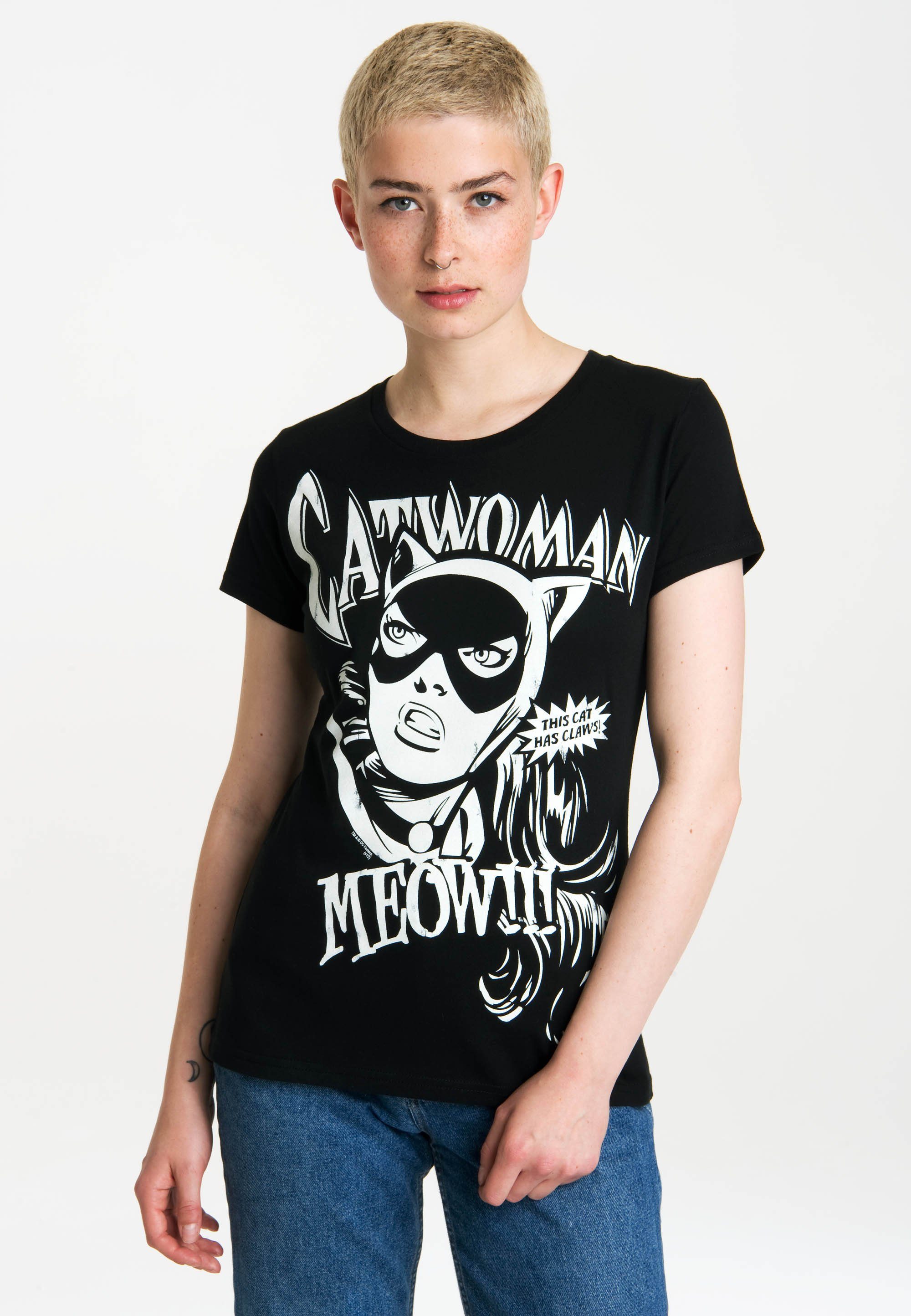 LOGOSHIRT T-Shirt Catwoman mit auffälligem Aufdruck