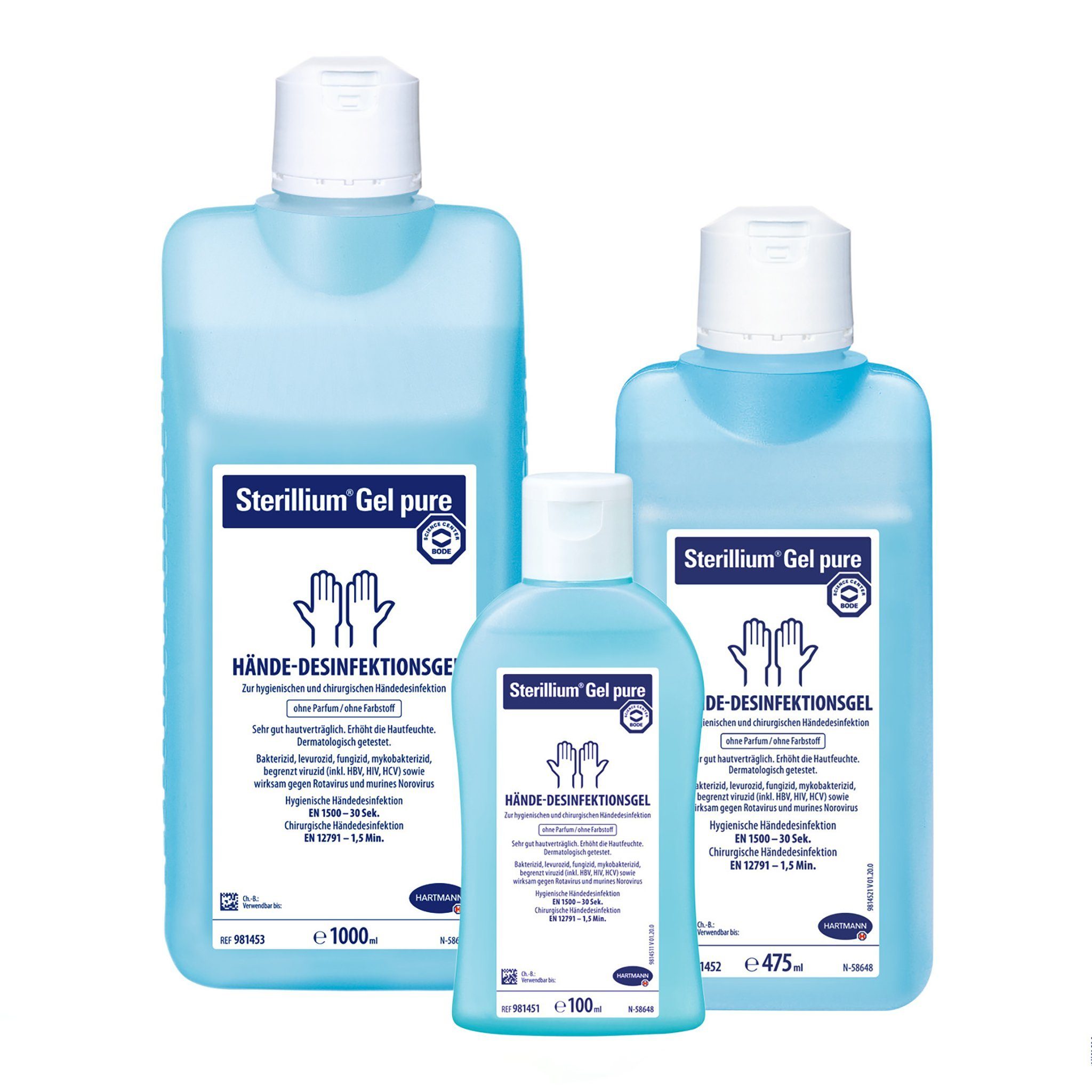 PAUL HARTMANN AG Hartmann Sterillium Gel pure Händedesinfektion 475 ml Hand-Desinfektionsmittel (Einzelartikel, [1-St. 1 Verpackung à 480 ml)