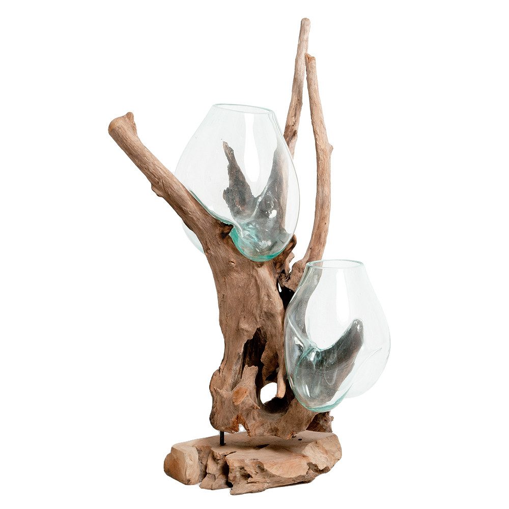 LebensWohnArt Dekoobjekt Einzigartiges Deko-Objekt DROP-DUO ca. H100-120cm Teak Unikat