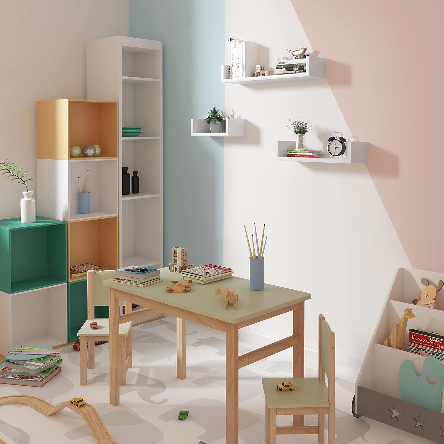 Woltu Wandregal, 1-tlg., Wandregal 3er Set Bücherregal Hängeregal günstig online kaufen