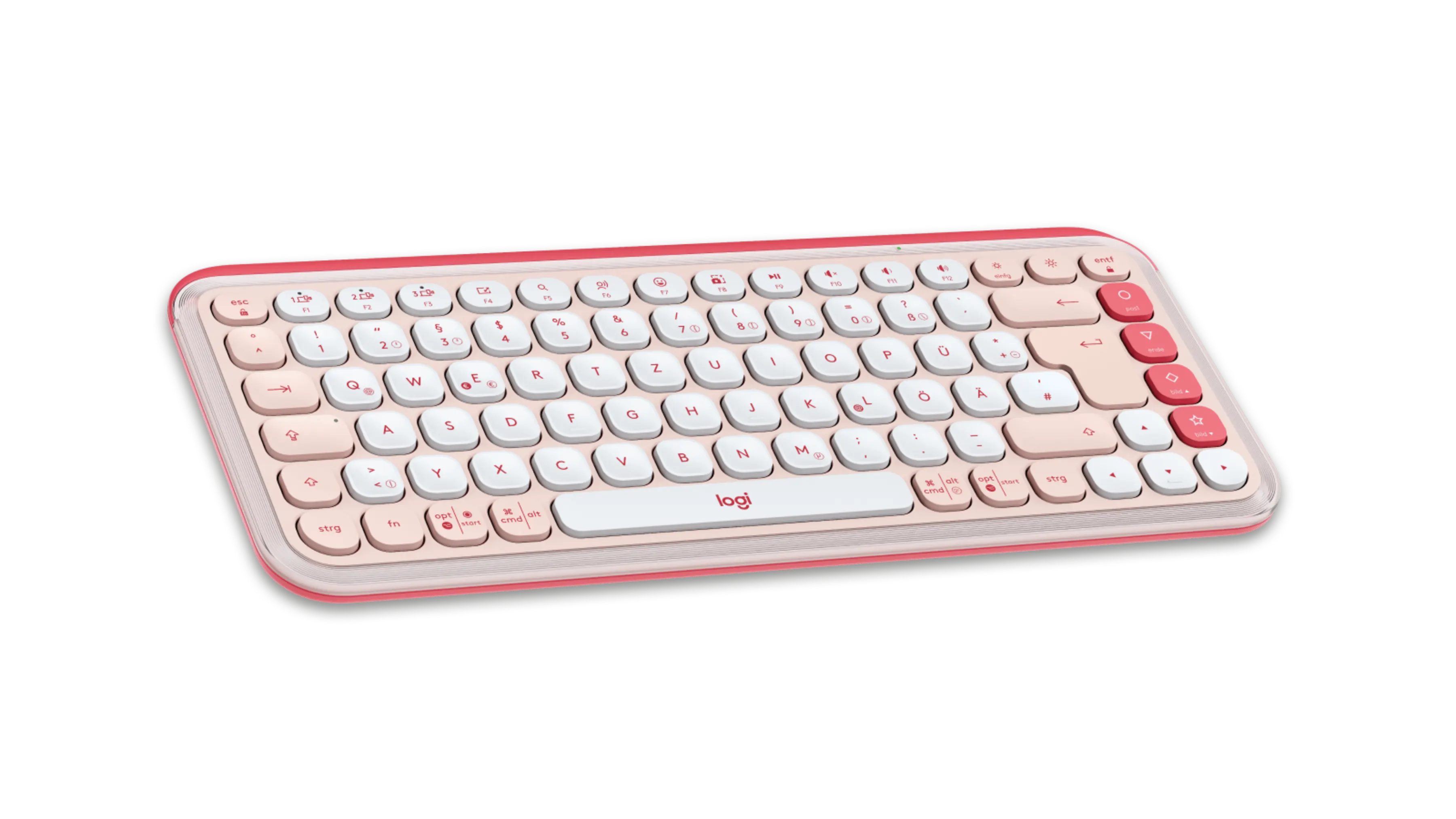 Logitech POP ICON COMBO - ROSE - DEU - CENTRAL-419 Gaming-Tastatur (Hergestellt aus recyceltem Kunststoff)