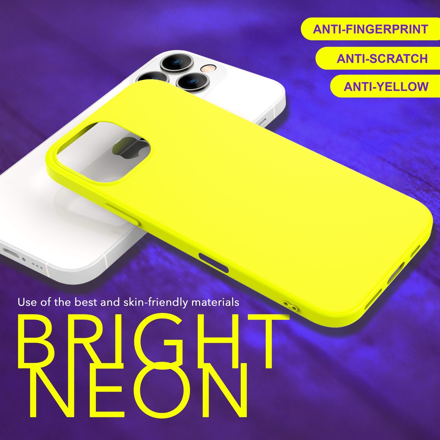 Nalia Smartphone-Hülle Apple iPhone 16 Pro Max 17,5 cm (6,9 Zoll), Neon Silikon Hülle / Bunte Farben / Slim Case / Anti-Fingerprint Cover