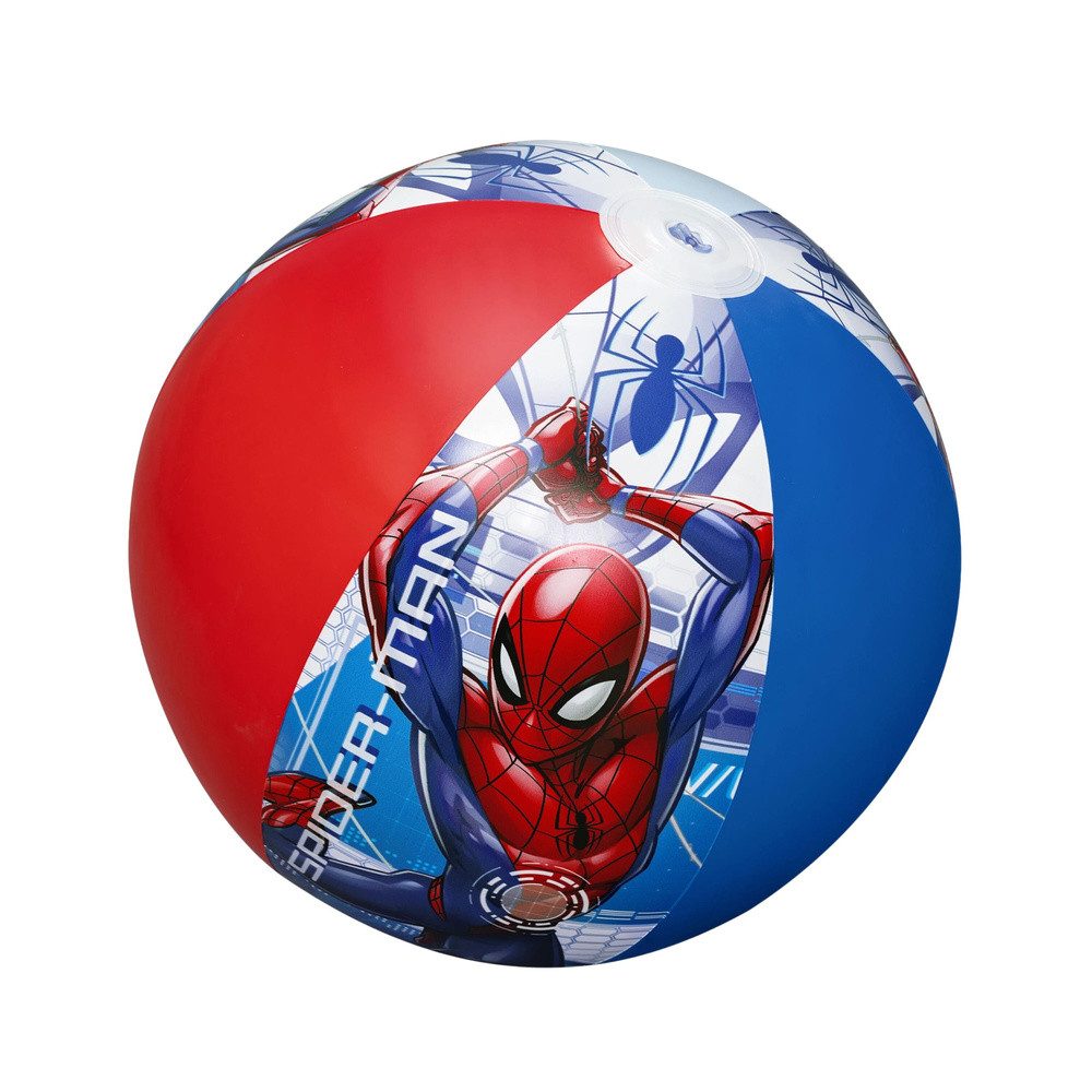 BESTWAY Wasserball Strandball Badeball Planschball (Spar-Set, 1-St., 51 cm aufblasbar), Spider-Man-Motiv, 51 cm, aufblasbar, leicht