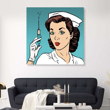 Posterlounge Forex-Bild Editors Choice, Krankenschwester mit Spritze, Illustration