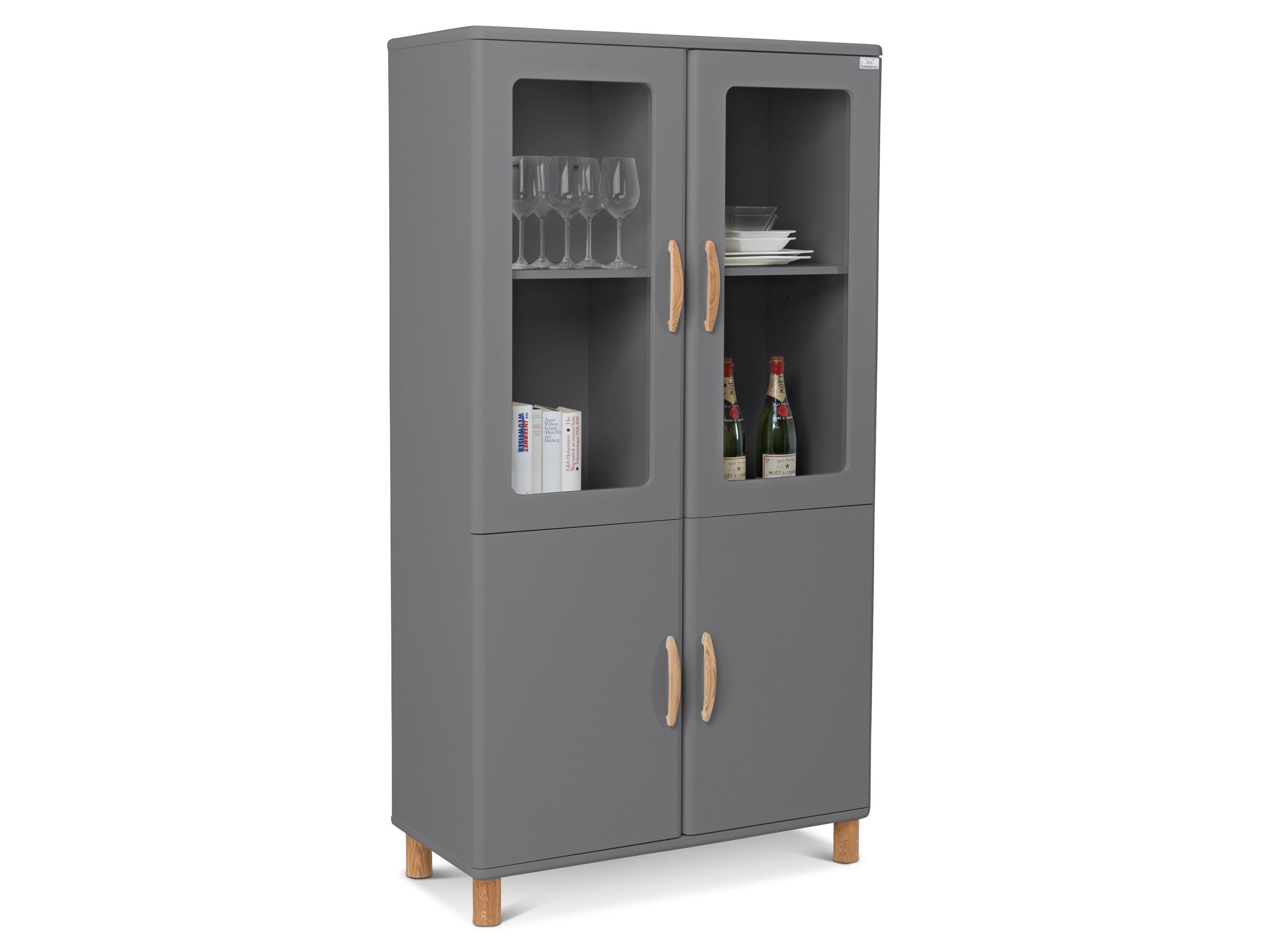 SANSIBAR Living Vitrine Vitrine Vitrine SANSIBAR KLIFF (BHT 96x175x44 cm) BHT 96x175x44 cm Dark Grey