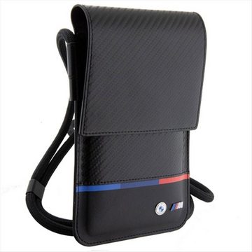 BMW Smartphone-Hülle BMW Torebka Carbon Tricolor Line Umhängetasche Hülle Cover Schwarz