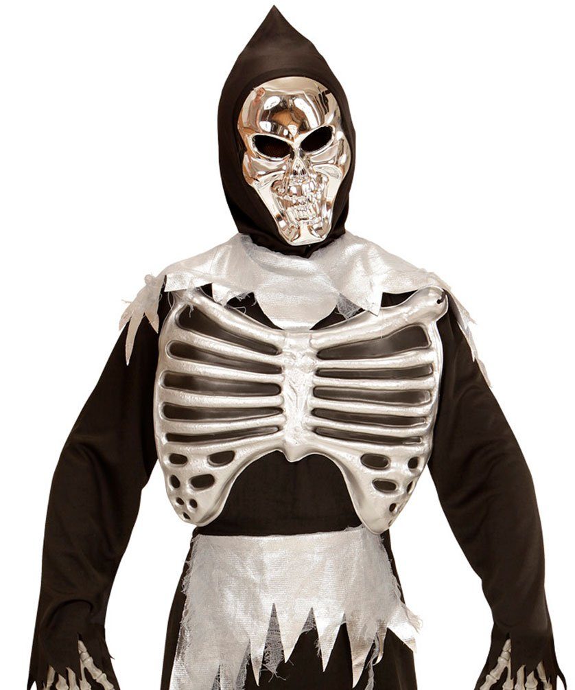 NET TOYS Kinder Skelett Kostüm – Gr. L (158 Cm), Mit Umhang & Maske, Für Halloween & Karneval