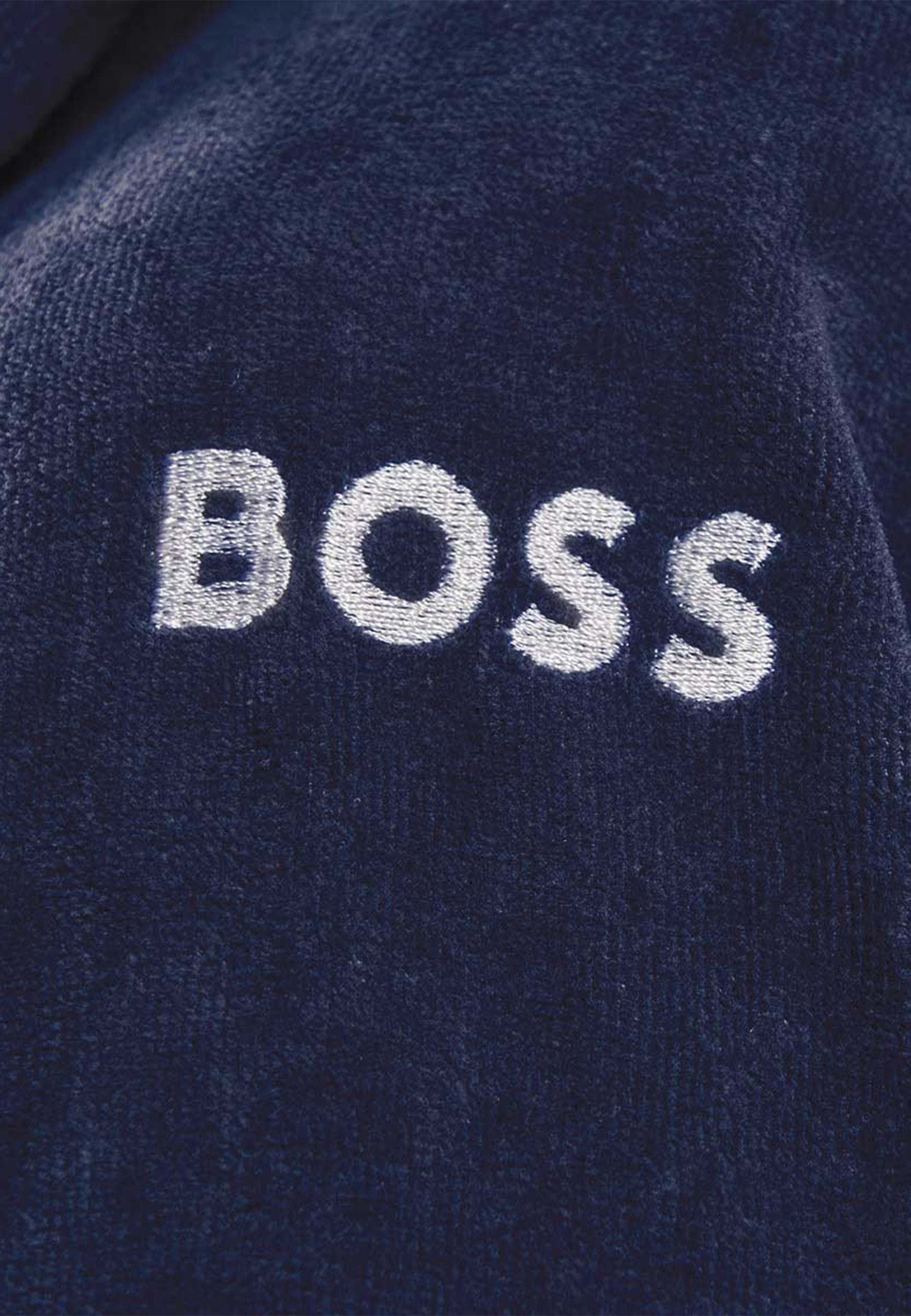 BOSS Home Herrenbademantel LORD, Langform, Baumwolle, Schalkragen, Gürtel, mit Label-Applikationen