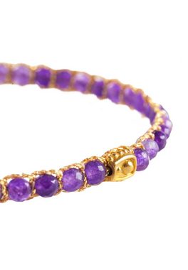 SAMAPURA Armband Samapura Jewelry Bracelet Amethyst, Gold Yarn