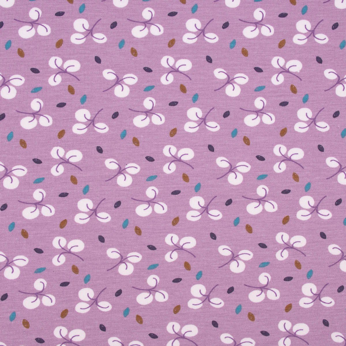 SCHÖNER LEBEN. Stoff Baumwolljersey Jerseystoff Meterware Bulhup Allover Violet lila 145cm, allergikergeeignet,atmungsaktiv,pflegeleicht