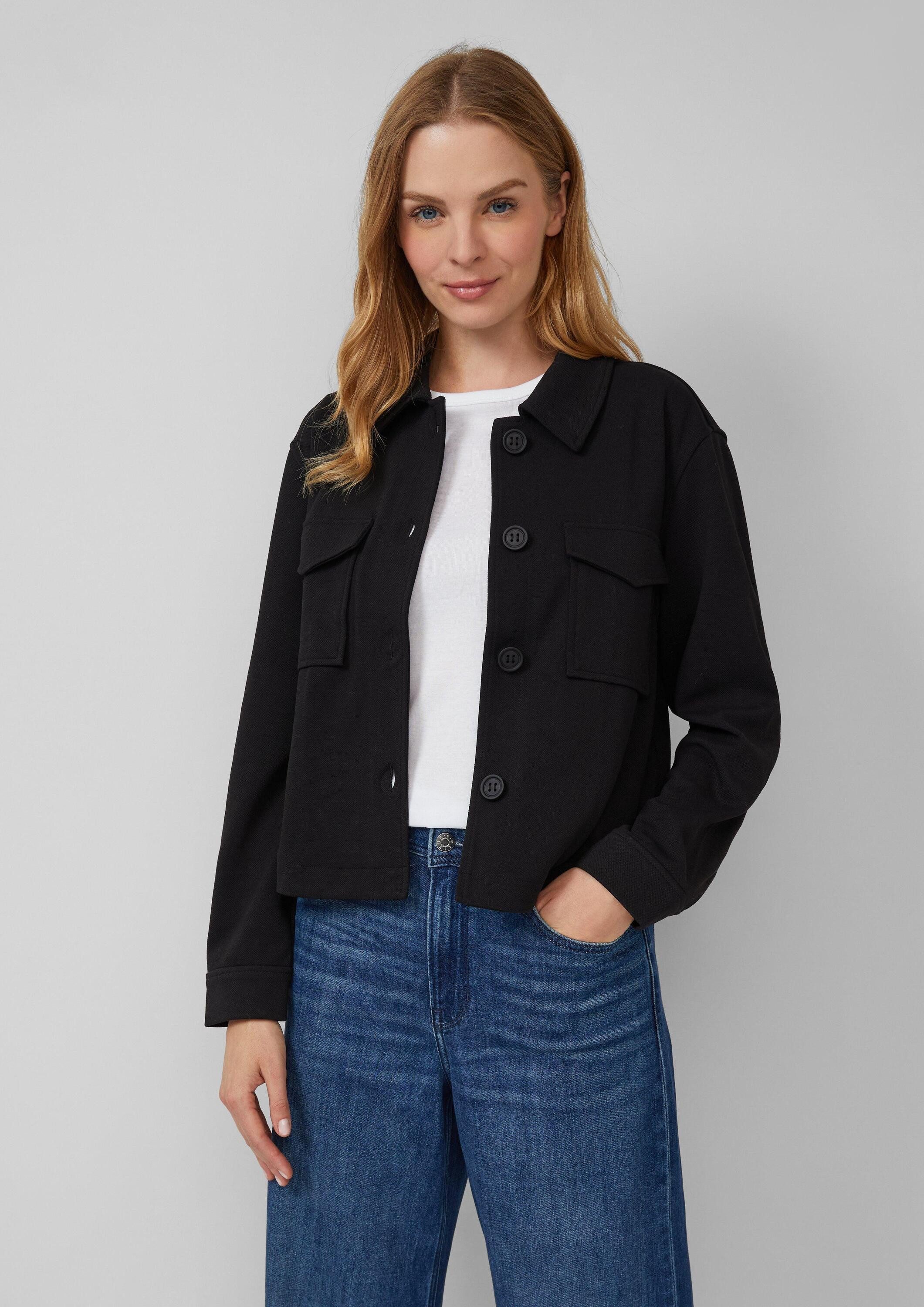 s.Oliver Funktionsjacke Indoor-Jacke Strukturierte Jacke aus Interlock