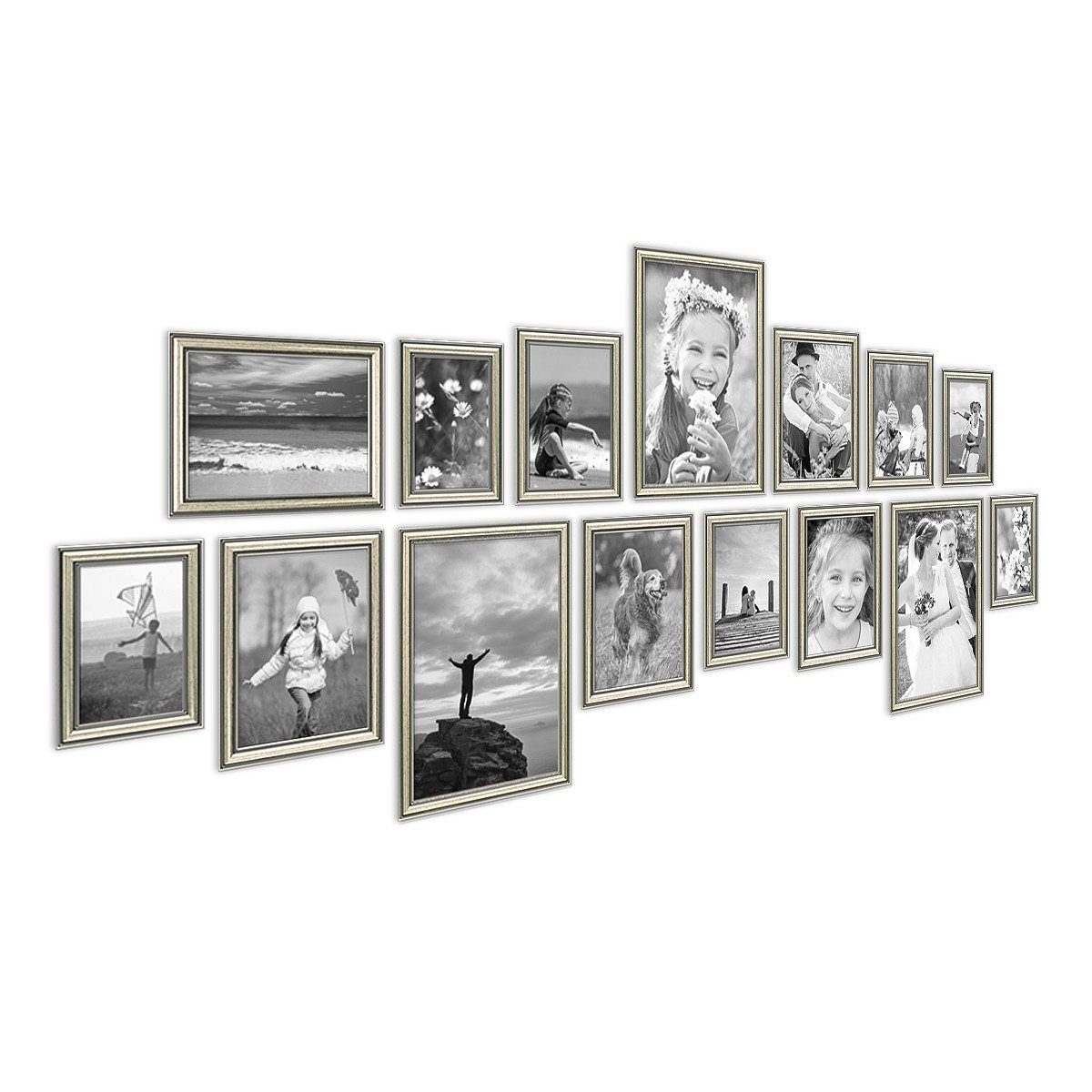 PHOTOLINI Bilderrahmen 15er Set Kunststoff-Rahmen eleganter günstig online kaufen