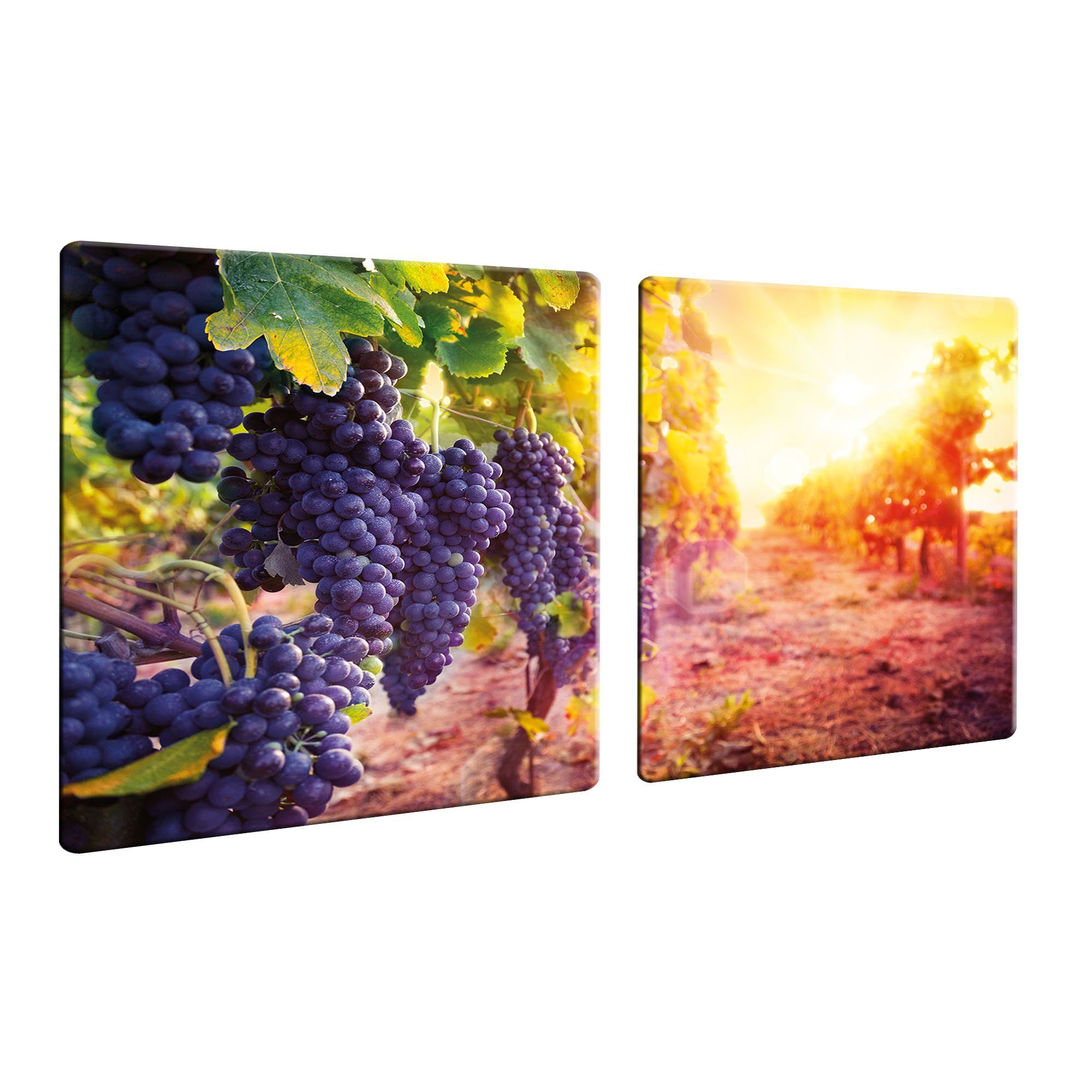 Sonnenuntergang Wein Decorwelt 80x52 Herd-Abdeckplatte Ceranfeldabdeckung 2-teilig