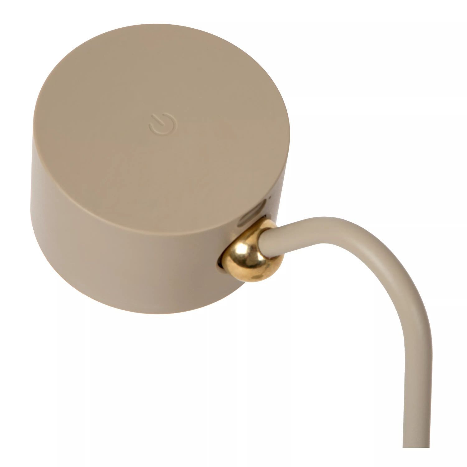 Licht-Erlebnisse Nachttischlampe ETUVO, LED fest integriert, LED Aluminium verstellbar 36 cm hoch Taupe warmweiß 2700-5700 K
