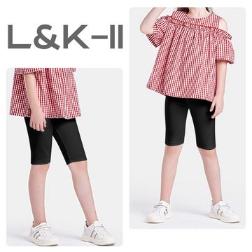 L&K-II Radlerhose 4532-2/3er (2/3er-Pack) Mädchen Leggings Kurz Radlerhose aus Baumwolle