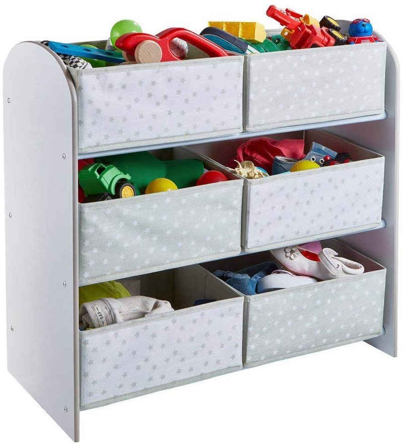 Disney Kinderregal Regal mit 6 Boxen MDF/Textil DISNEY, MARVEL & CO