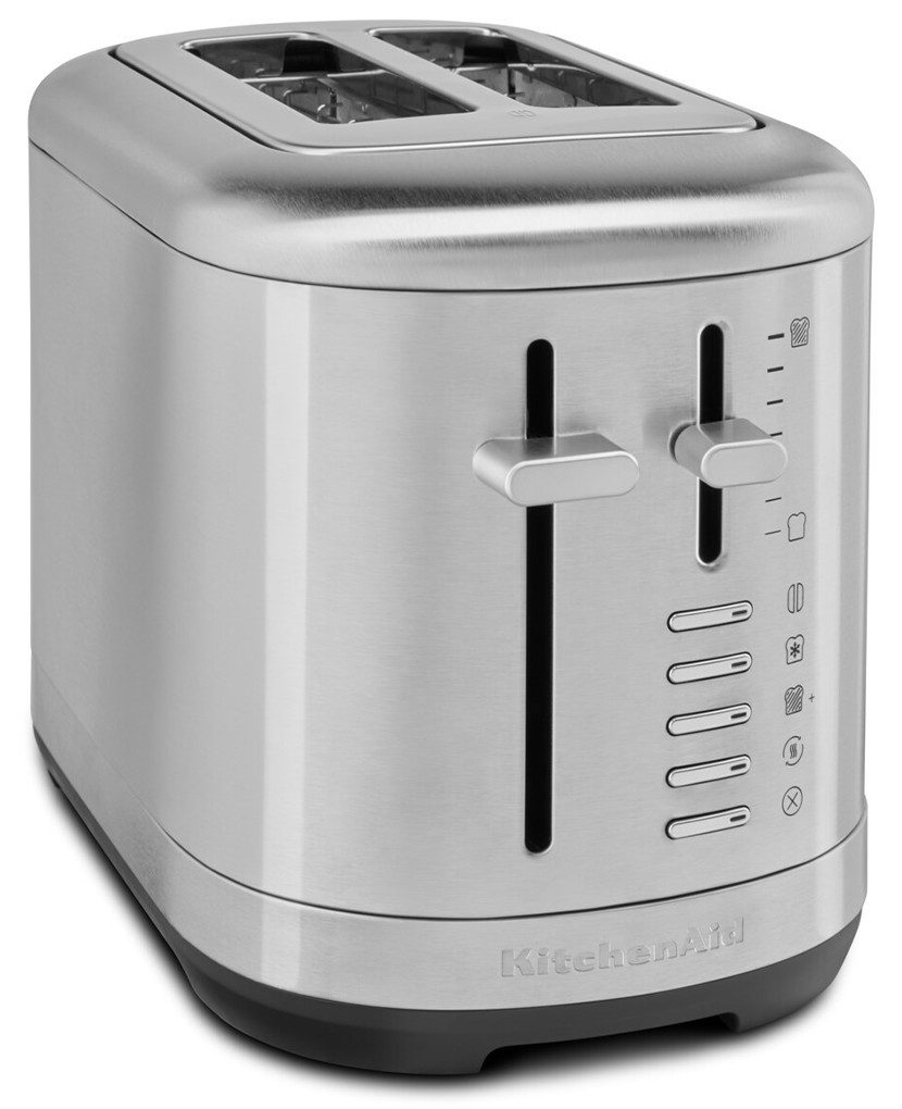 KitchenAid Toaster 5KMT2109ESX, 2 kurze Schlitze, für Zum Toasten verschiedenster Formen und Größen von Brot, einschließlich hausgemachtem Brot, 980 W, 7-stufiger Bräunungsgrad-Regler, Auftaufunktion, Beleuchtete Schlitze