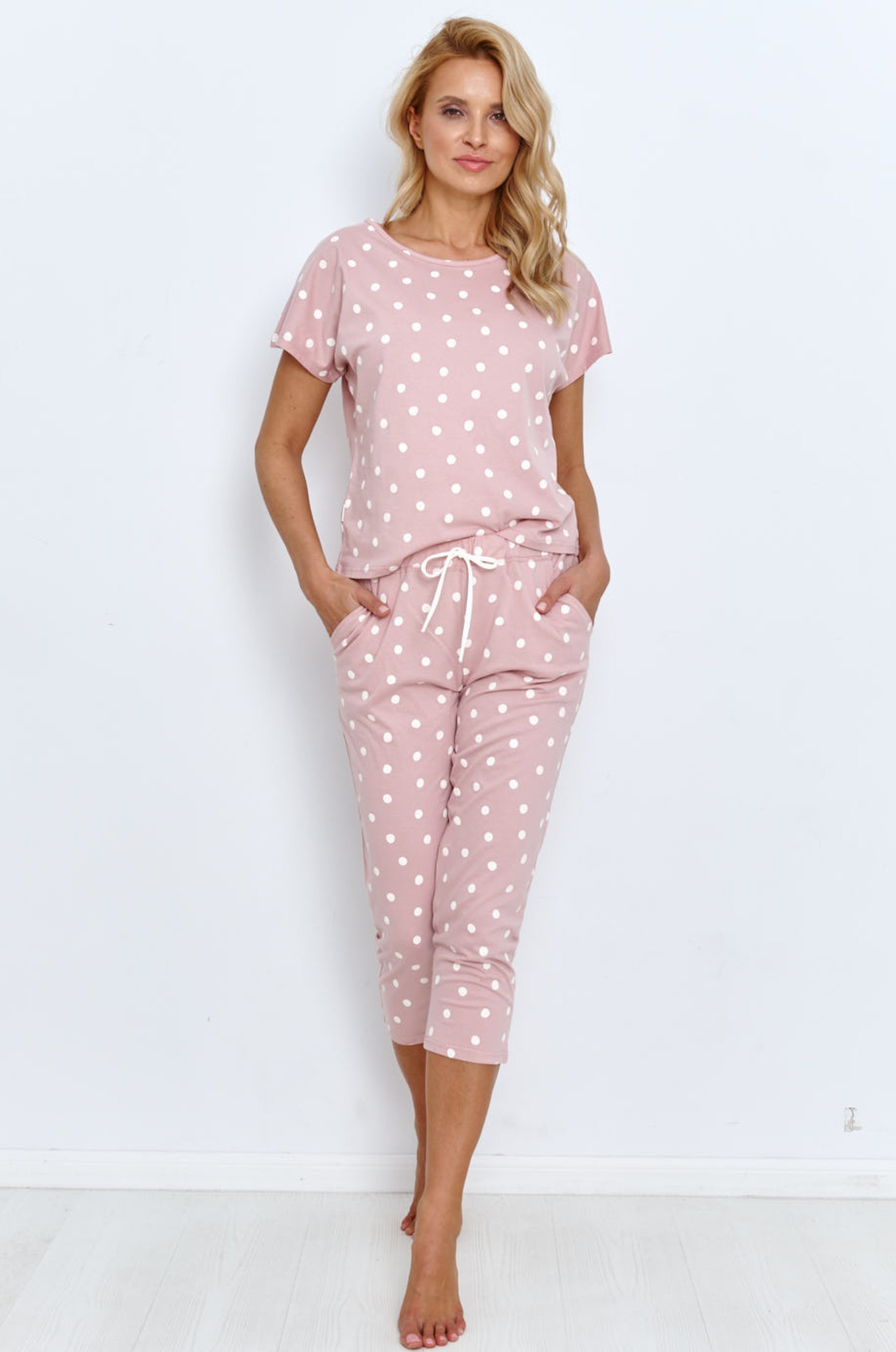 3/4-Schlafanzug Capri-Pyjama (2 Stück) Punkten Mademoiselle altrosa tlg., Sommeil 1 in mit