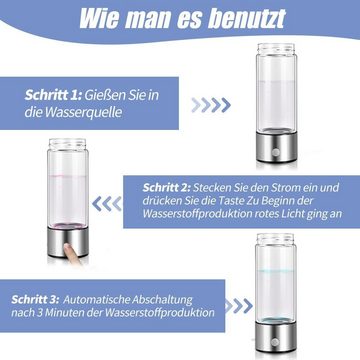 DTC GmbH Trinkflasche autolock Trinkflasche Wasserstoff-Wassergenerator für Trinkwasser, Tragbarer Wasserionisator