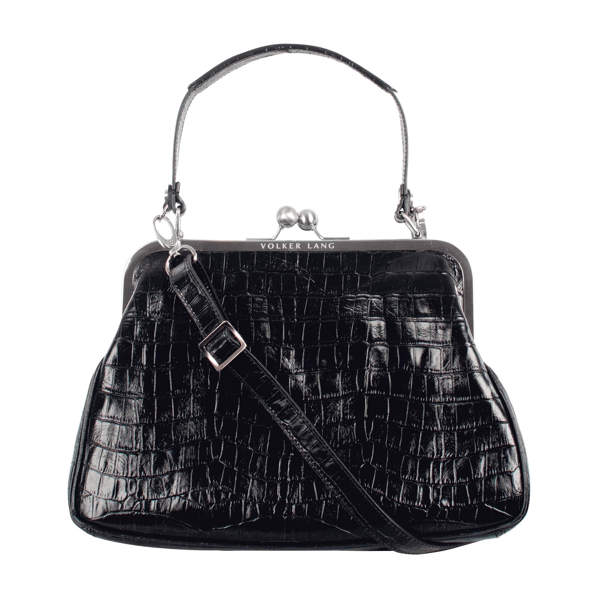 Schultertasche ROMY  Elegante Damen Bügeltasche aus italienischem Leder