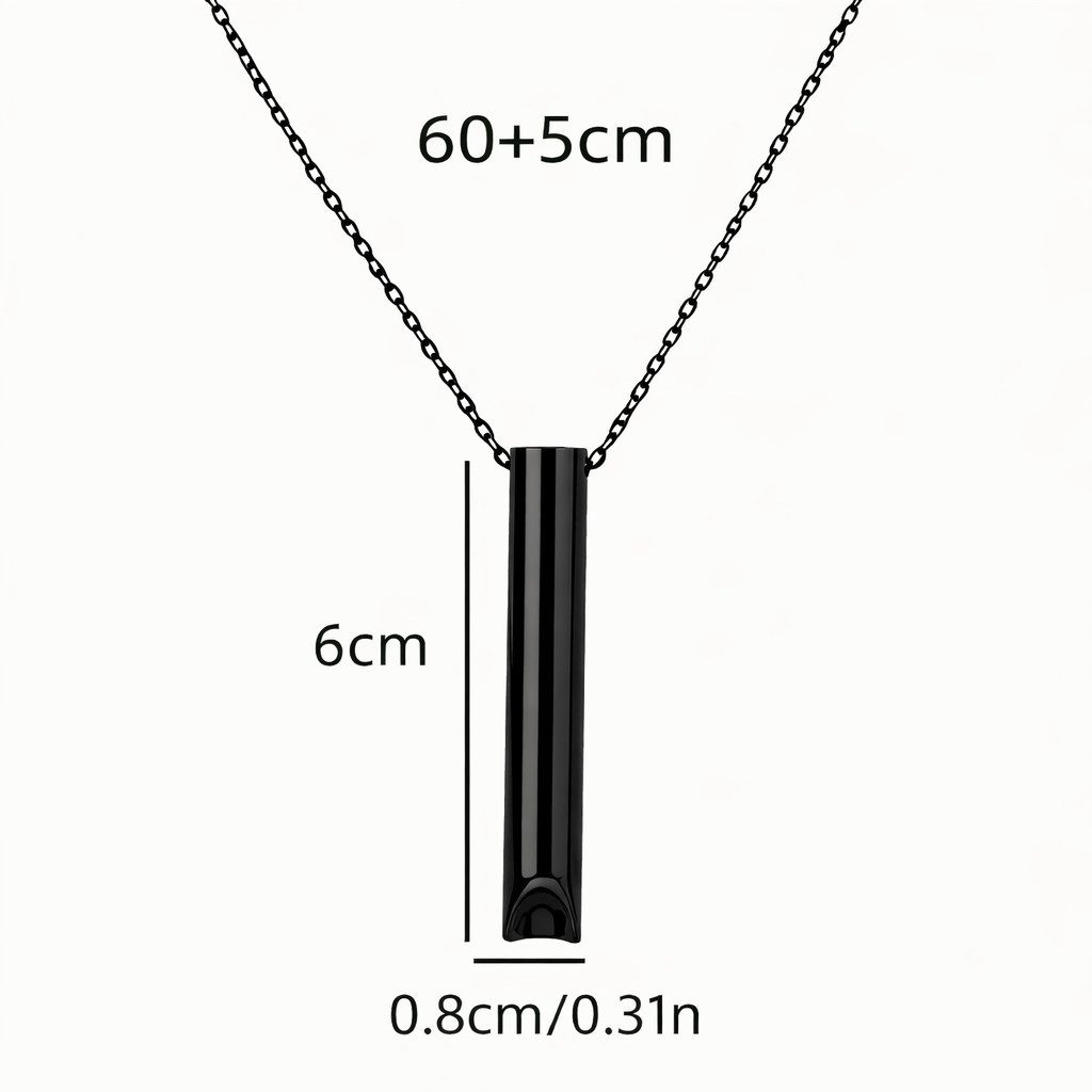 ILOKEN Kette mit Anhänger Tiefenatmungs-Halskette mit Atemanhänger zur Beruhigung & Entspannung (Halskette mit Anhänger, 1-teiliges Set), Unterstützt bewusste Atempausen; diskret im Alltag verwendbar