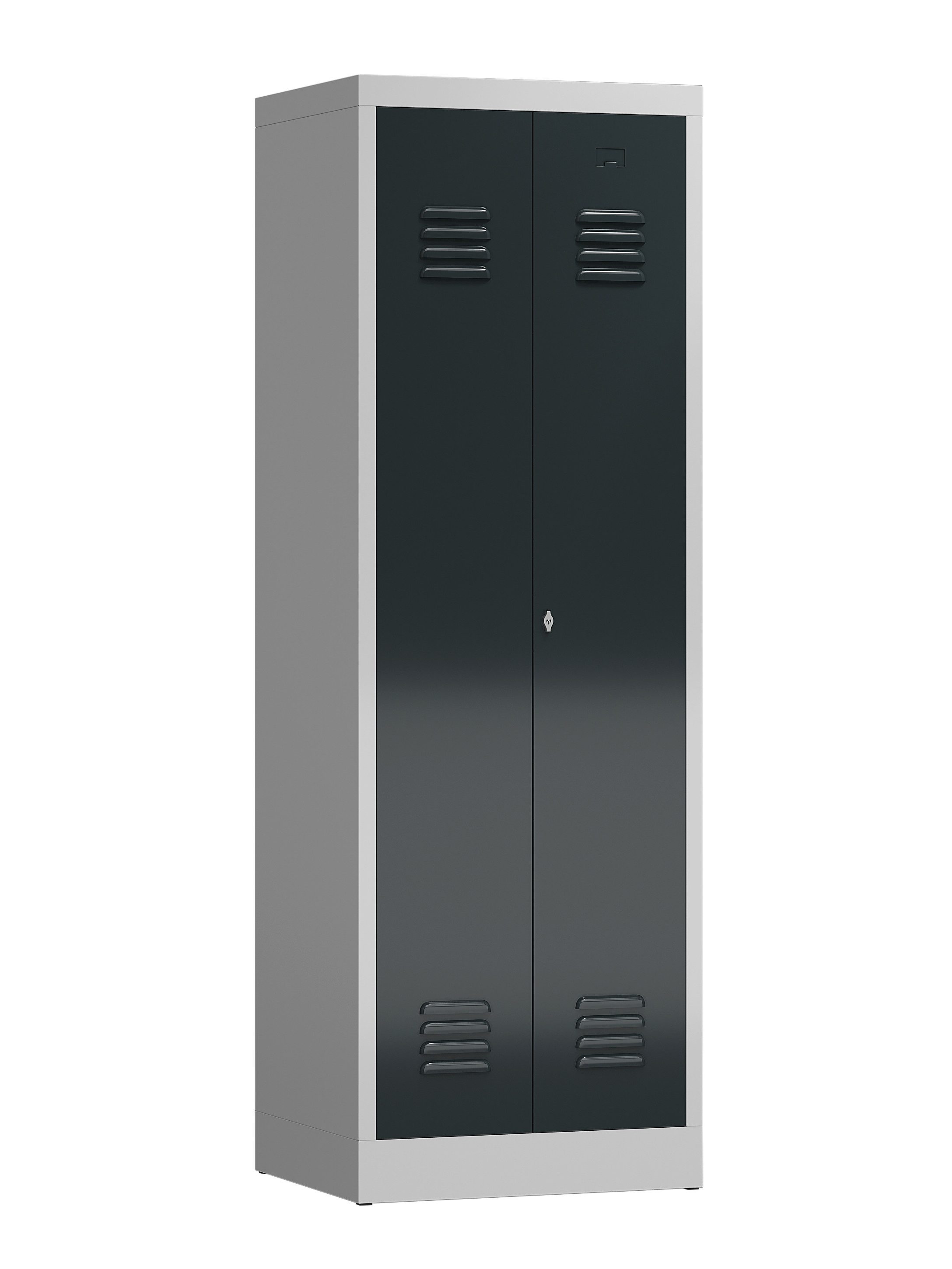 Steelboxx Spind Spind Spindschrank 2 Abteile mittig schließend 180x60x50mm (1-St) Komplett verschweißt und montiert, keine Montage erforderlich